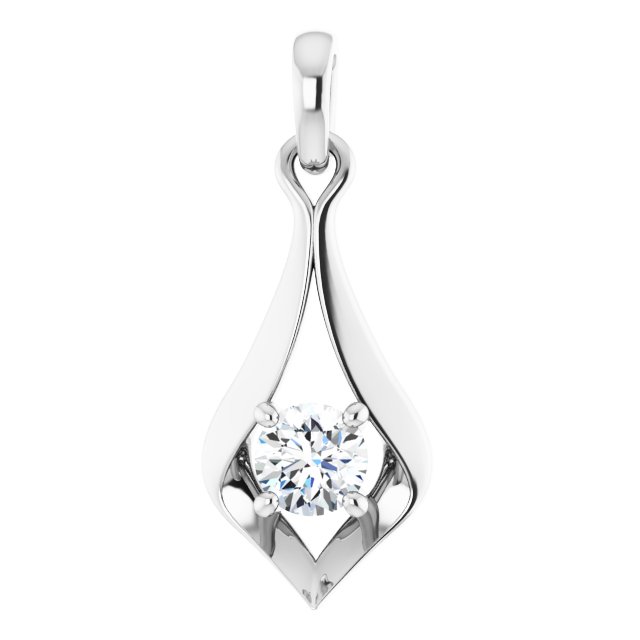 1.4Ct Lab-grown Diamond Pendant in 14K White Gold