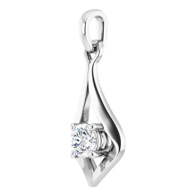 1.4Ct Lab-grown Diamond Pendant in 14K White Gold