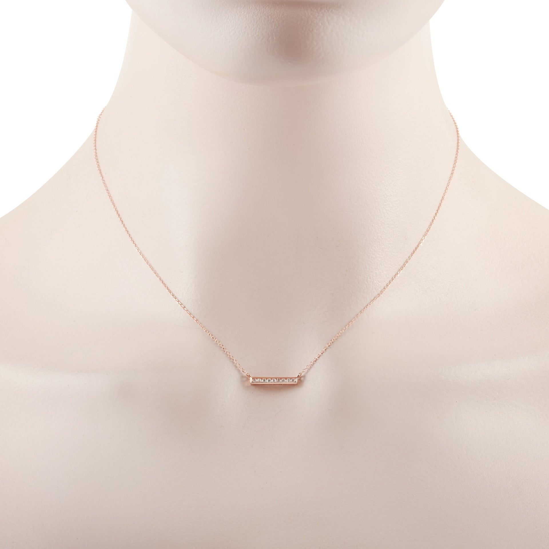 14K Rose Gold 0.10 ct Diamond Pendant Necklace