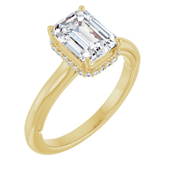 0.06Ct Emerald-Cut Lab-grown Diamond Ring in 14K White Gold
