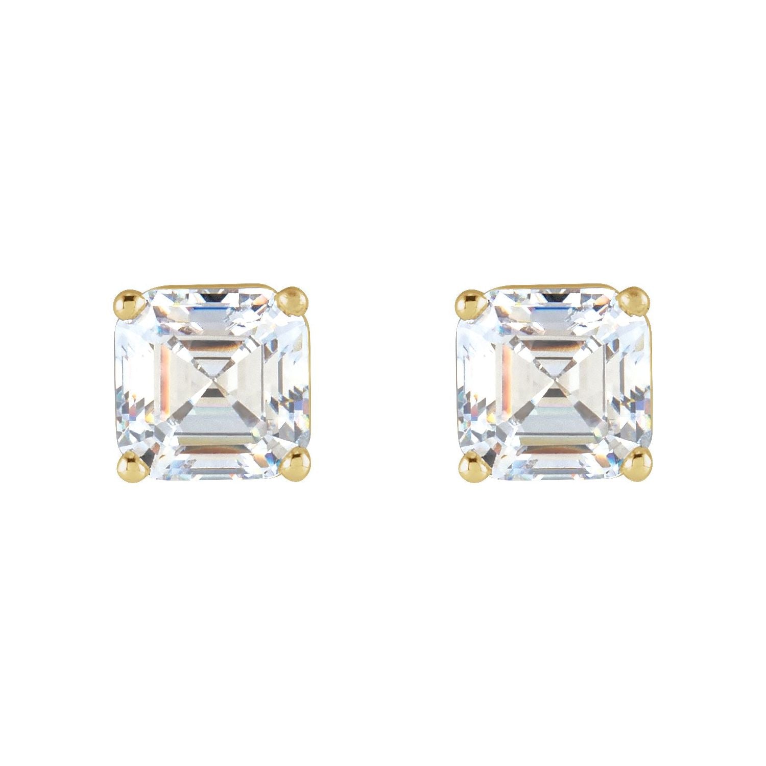 14K Gold 1/2ct Lab-grown Diamond Earrings Clarity SI Color G-H