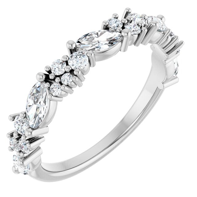1Ct Lab-grown Diamond Band in 14K White Gold