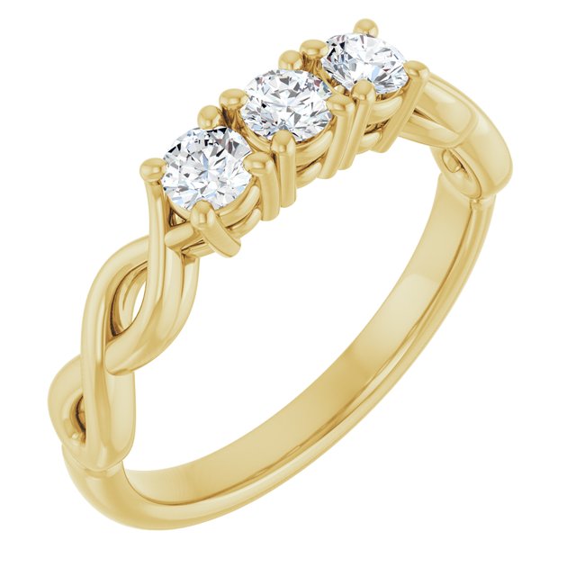 3.8Ct Round-Cut Lab-grown Diamond Band in 14K Yellow Gold