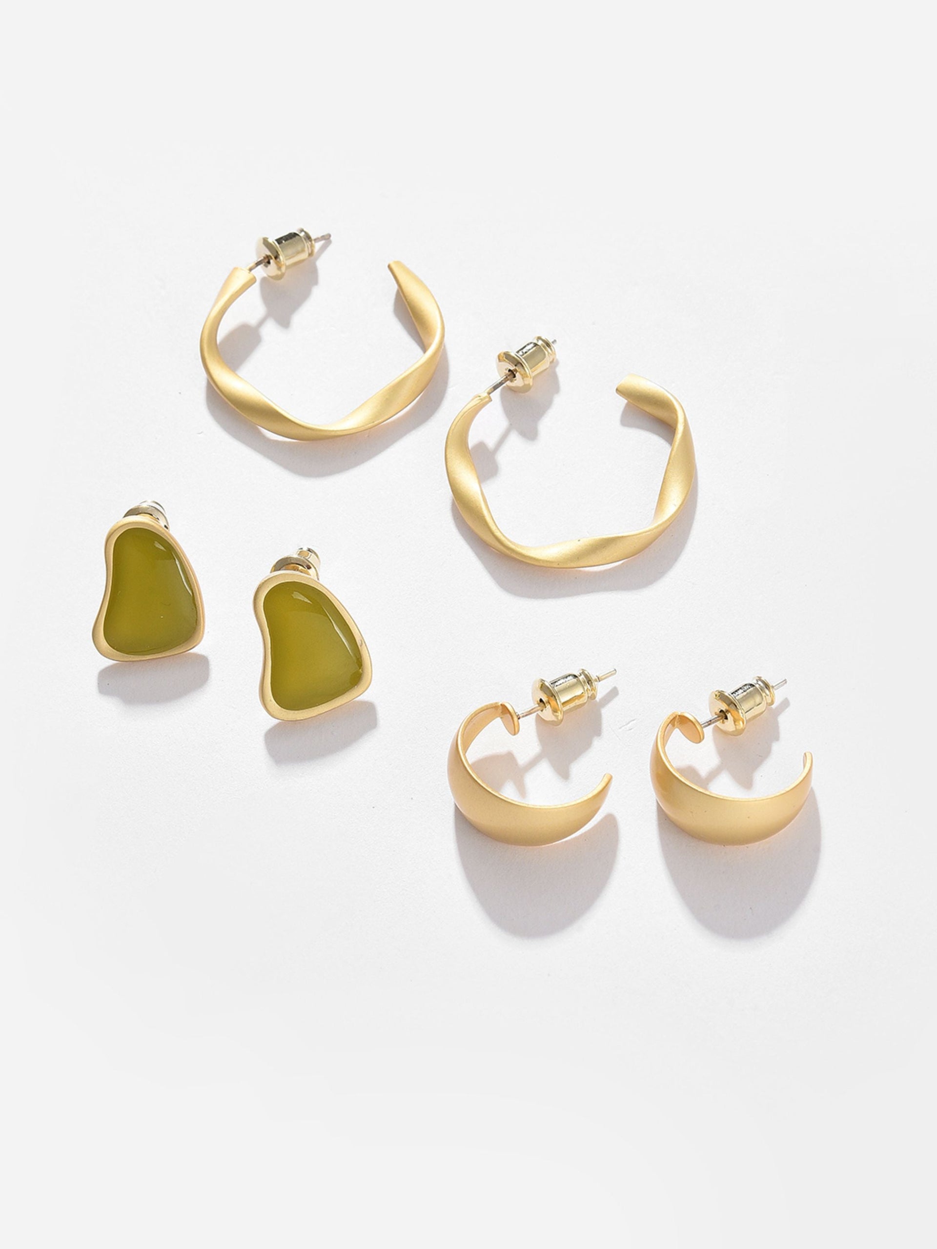 Gold-toned Contemporary Studs Earrings