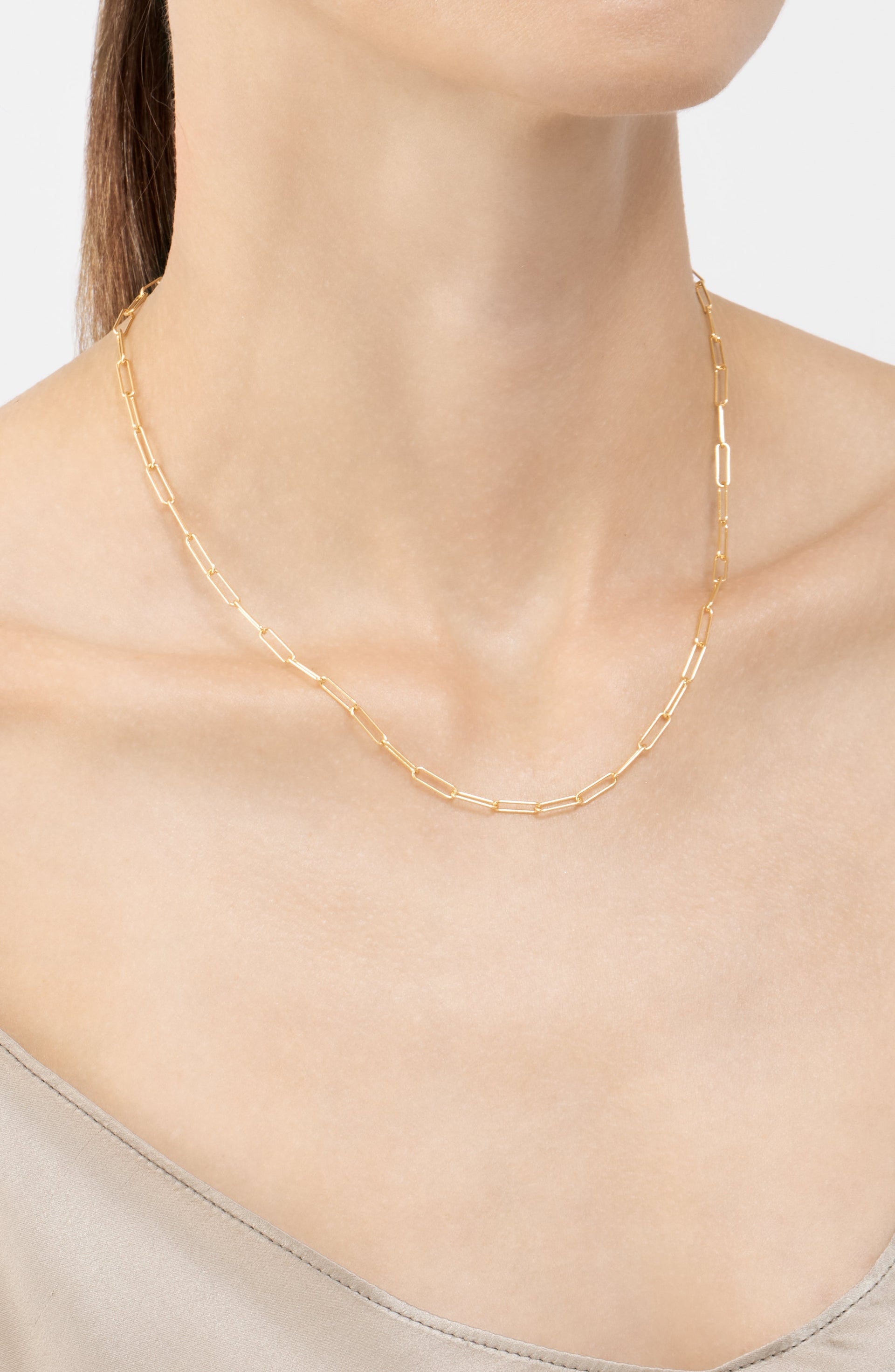 Adornia Paper Clip Chain gold