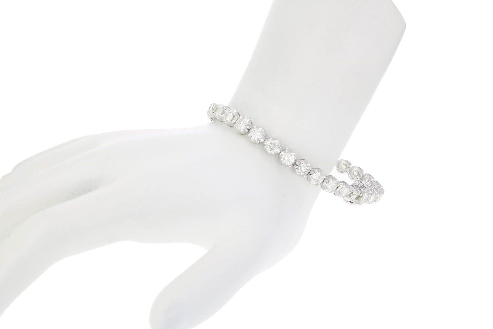 7 cttw I1-I2 Certified Diamond Bracelet 18K White Gold I-J Tennis Round 7 Inch