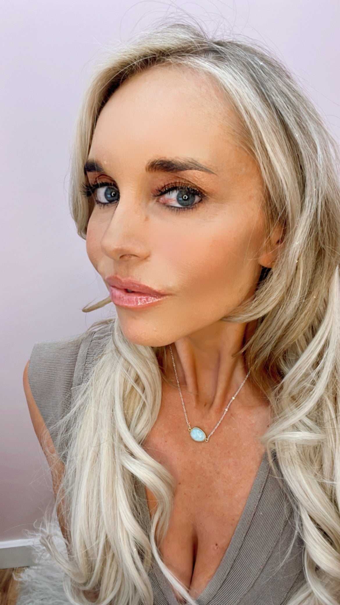 Mrs. Parker Demi Fine Necklace in Larimar