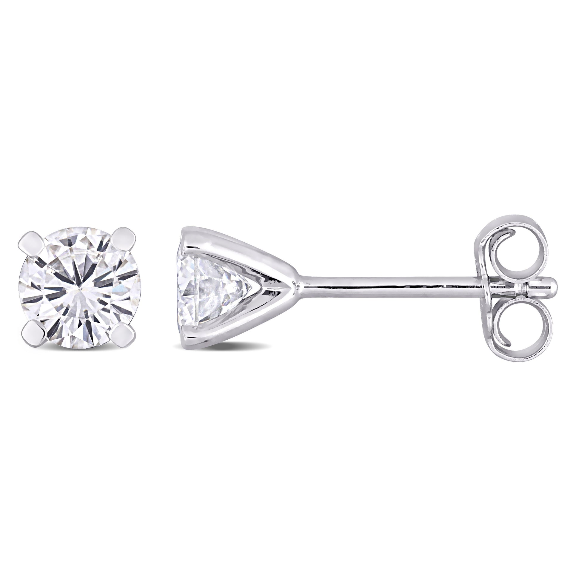 Mimi & Max 1ct DEW Created Moissanite Solitaire Earrings in Sterling Silver