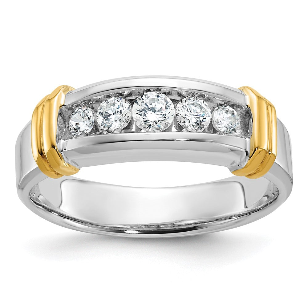 14k Two-tone Lab Grown Diamond 5-stone Band Ring 1/2ct Clarity- VS Color- G-H