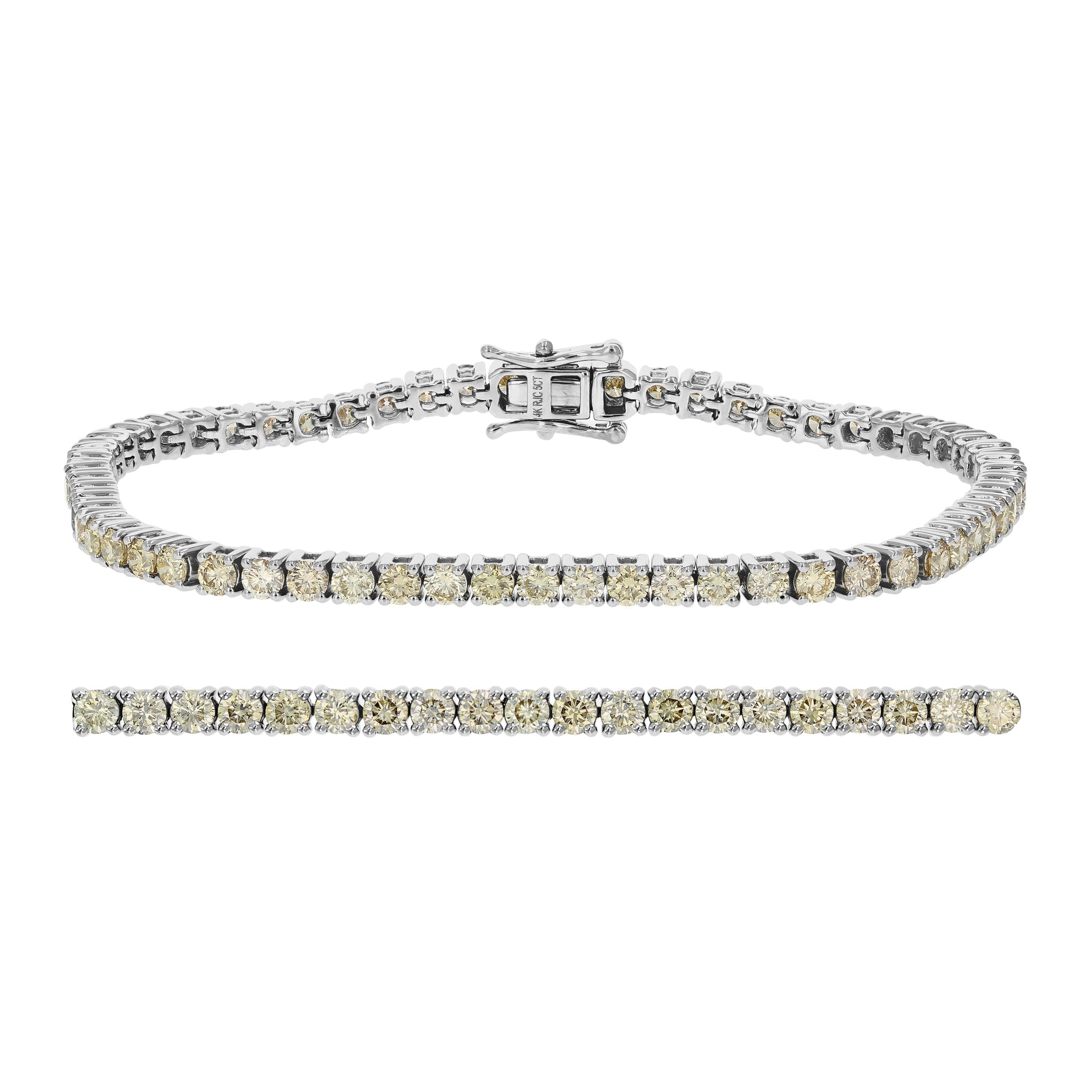 5 cttw Diamond Tennis Bracelet 14K White Gold Round Prong Set 7 Inch