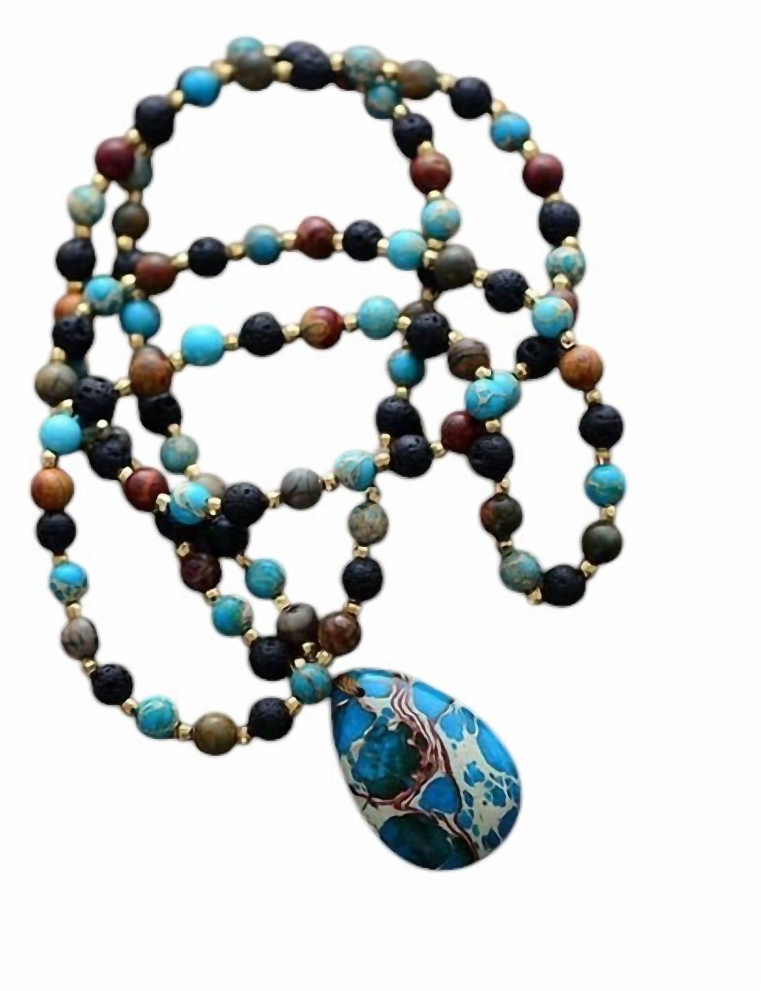 Women's Water Drop Labradorite & Onyx Pendant Necklace In Multicolor