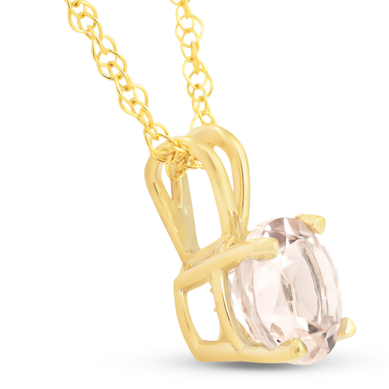3/4ct Morganite Solitaire Pendant 14K Yellow Gold