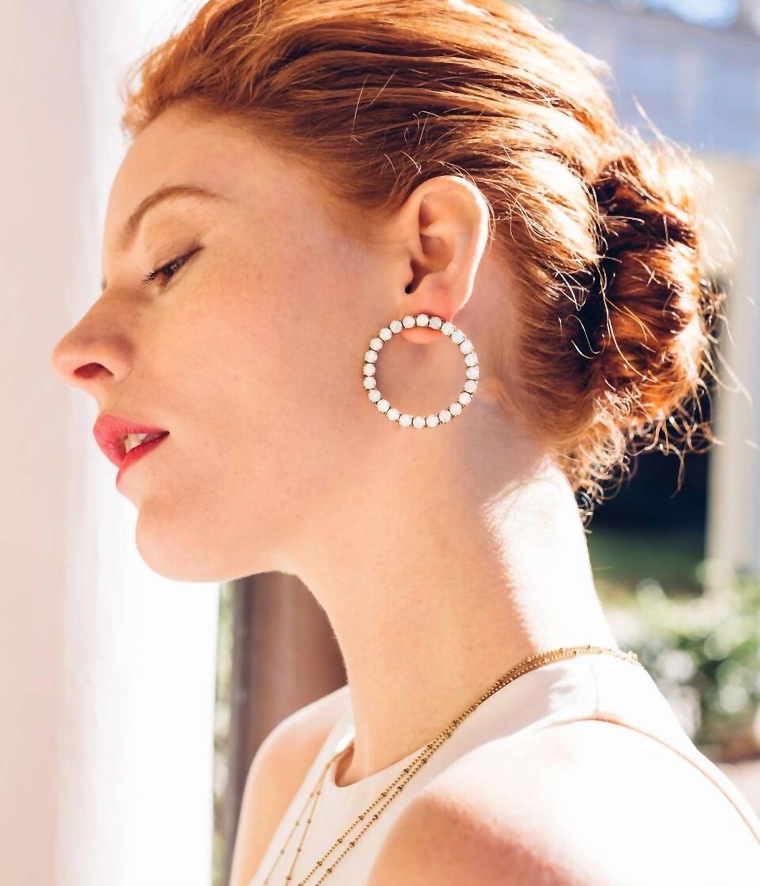 Fiona Hoops In White