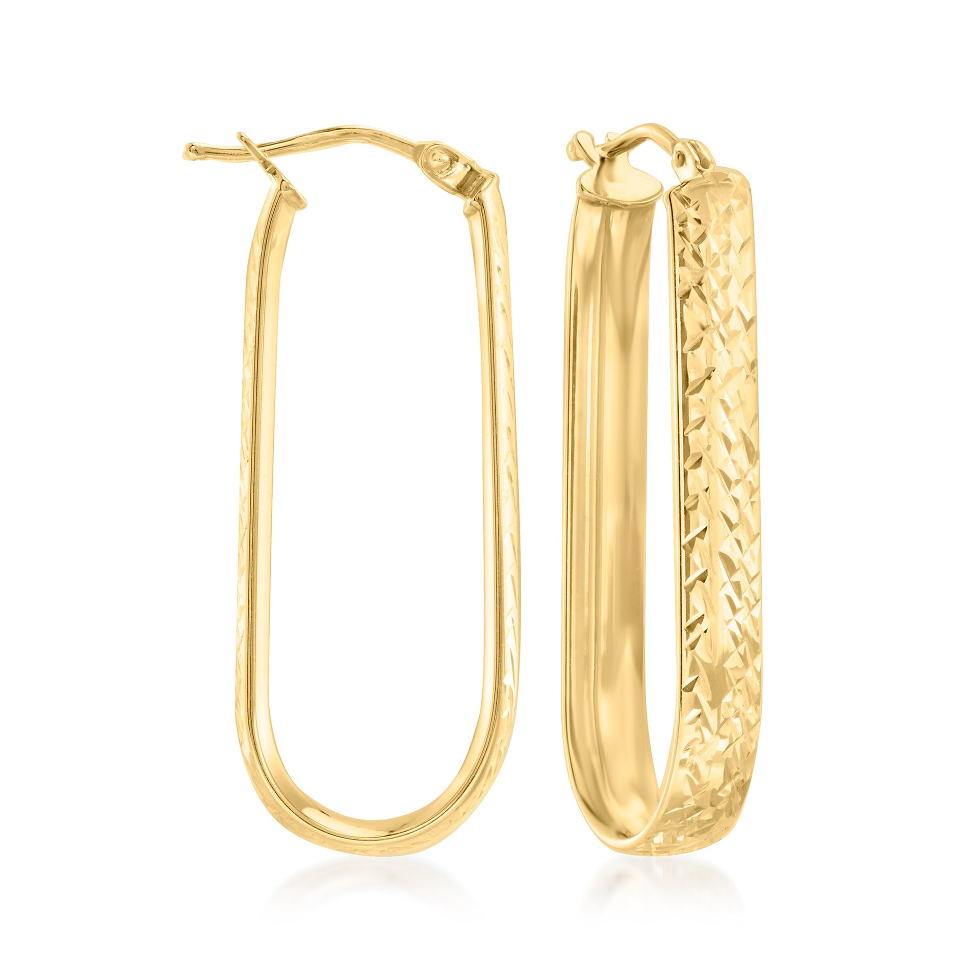 Canaria Italian 10kt Yellow Gold Oval Hoop Earrings