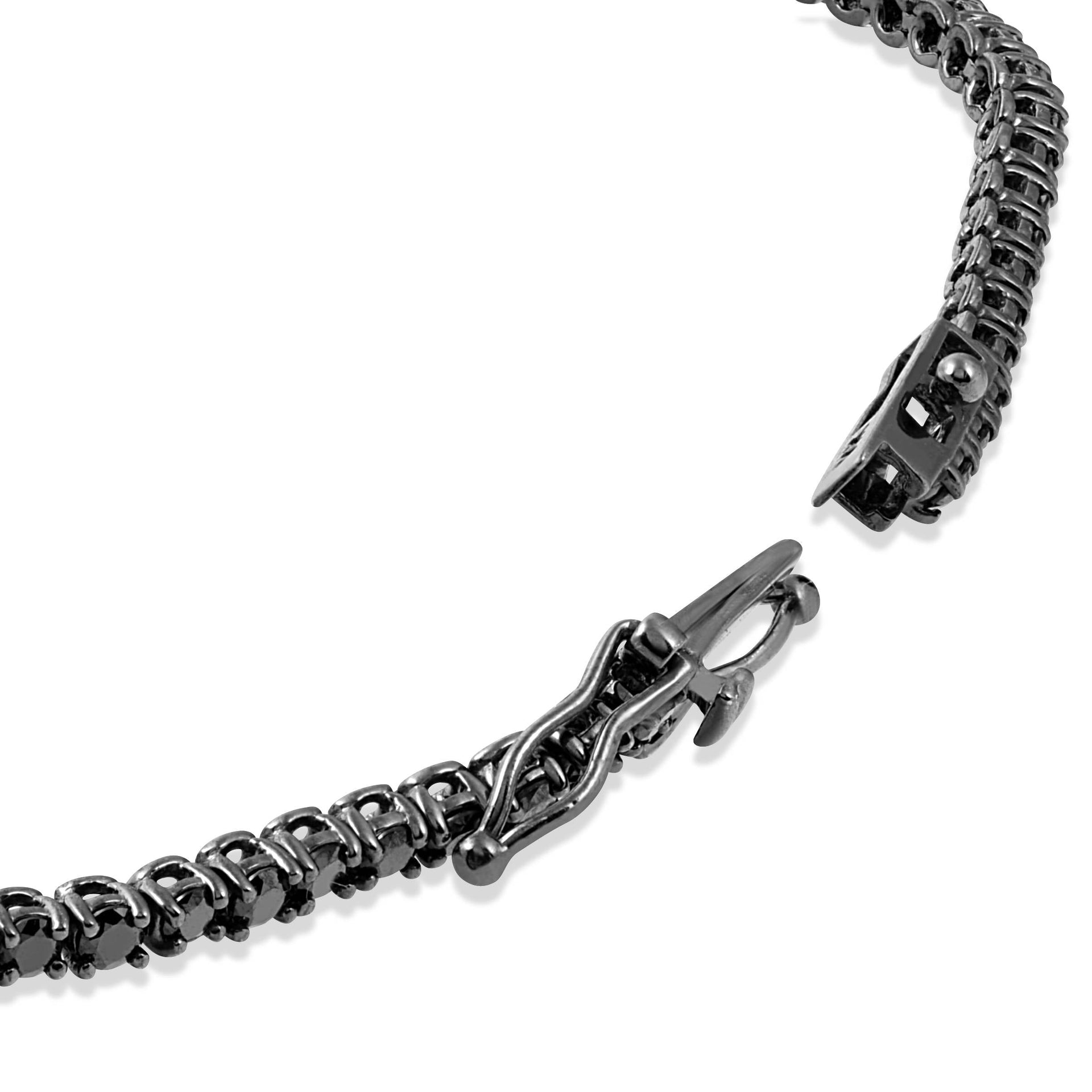 4ct Black Diamond Tennis Bracelet 14K Black Gold 7'