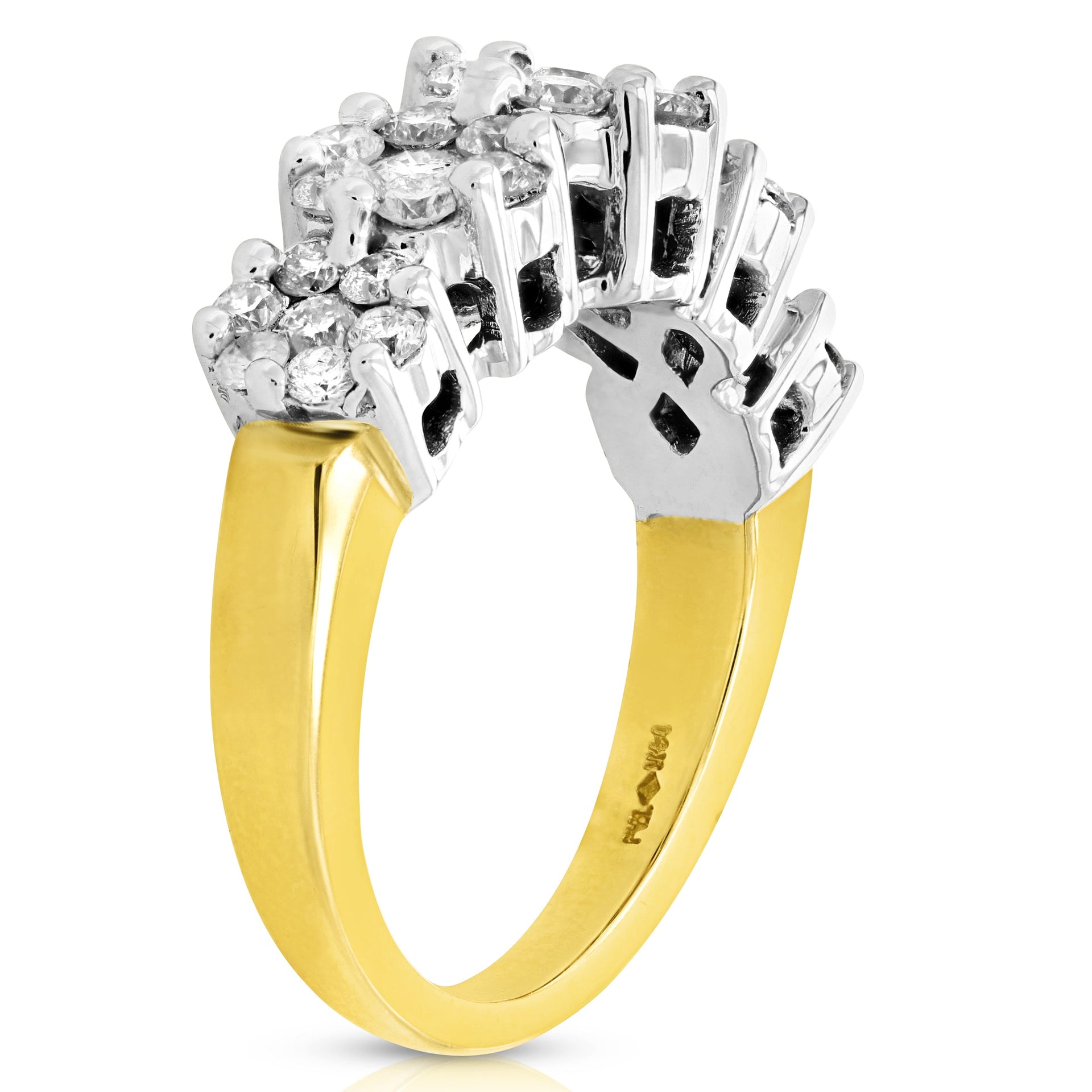 1.50 cttw 5 Stone Cluster Composite Diamond Ring 14K Yellow Gold