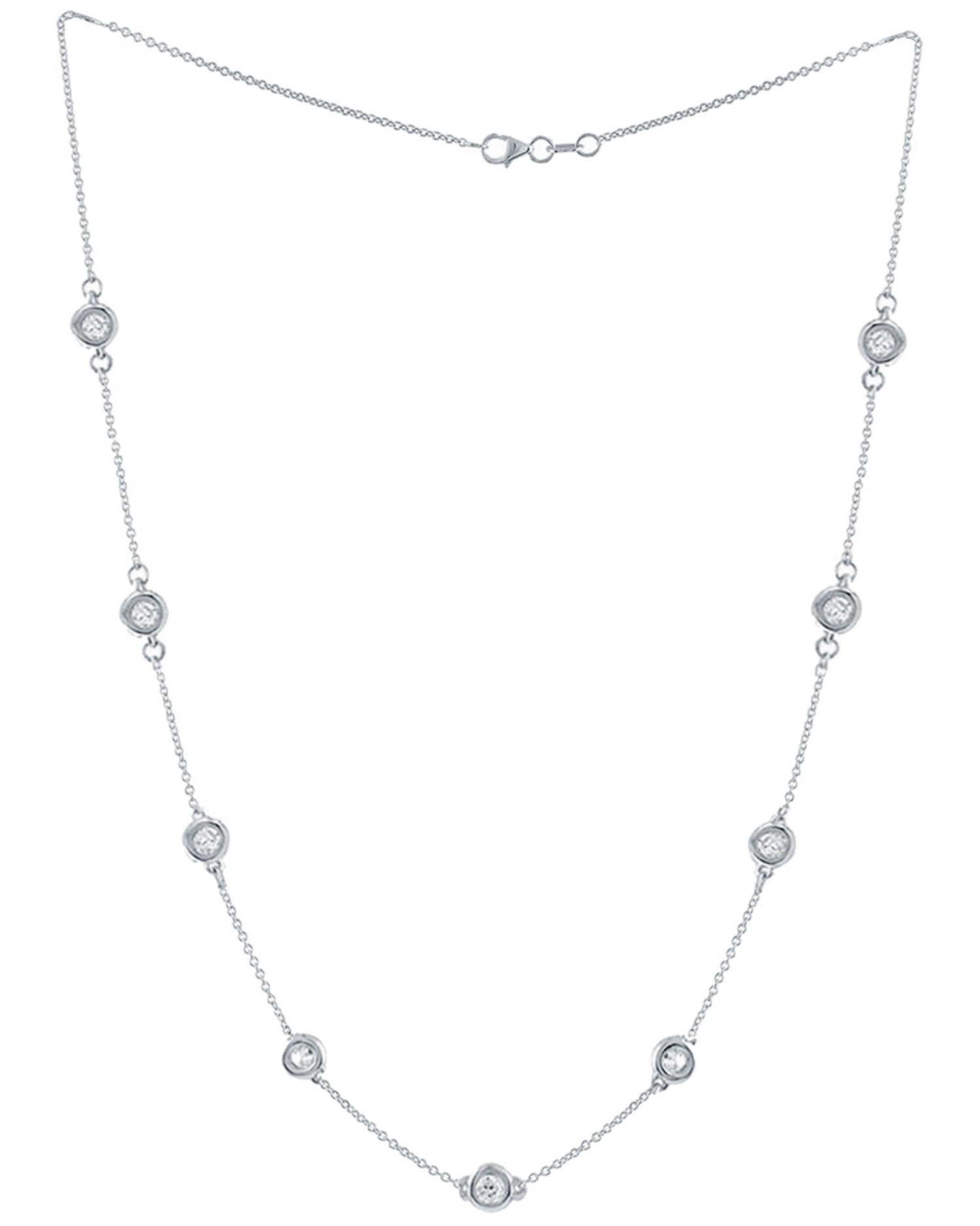 14kt white gold diamonds-by-the-yard necklace featuring 2.26 cts tw white round diamonds