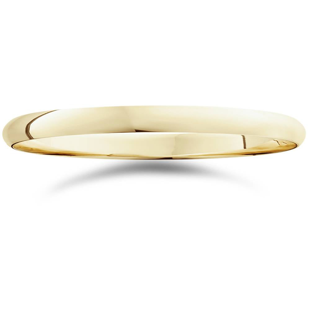 2mm 14K Yellow Gold Comfort Fit Plain Wedding Band Size Selectable