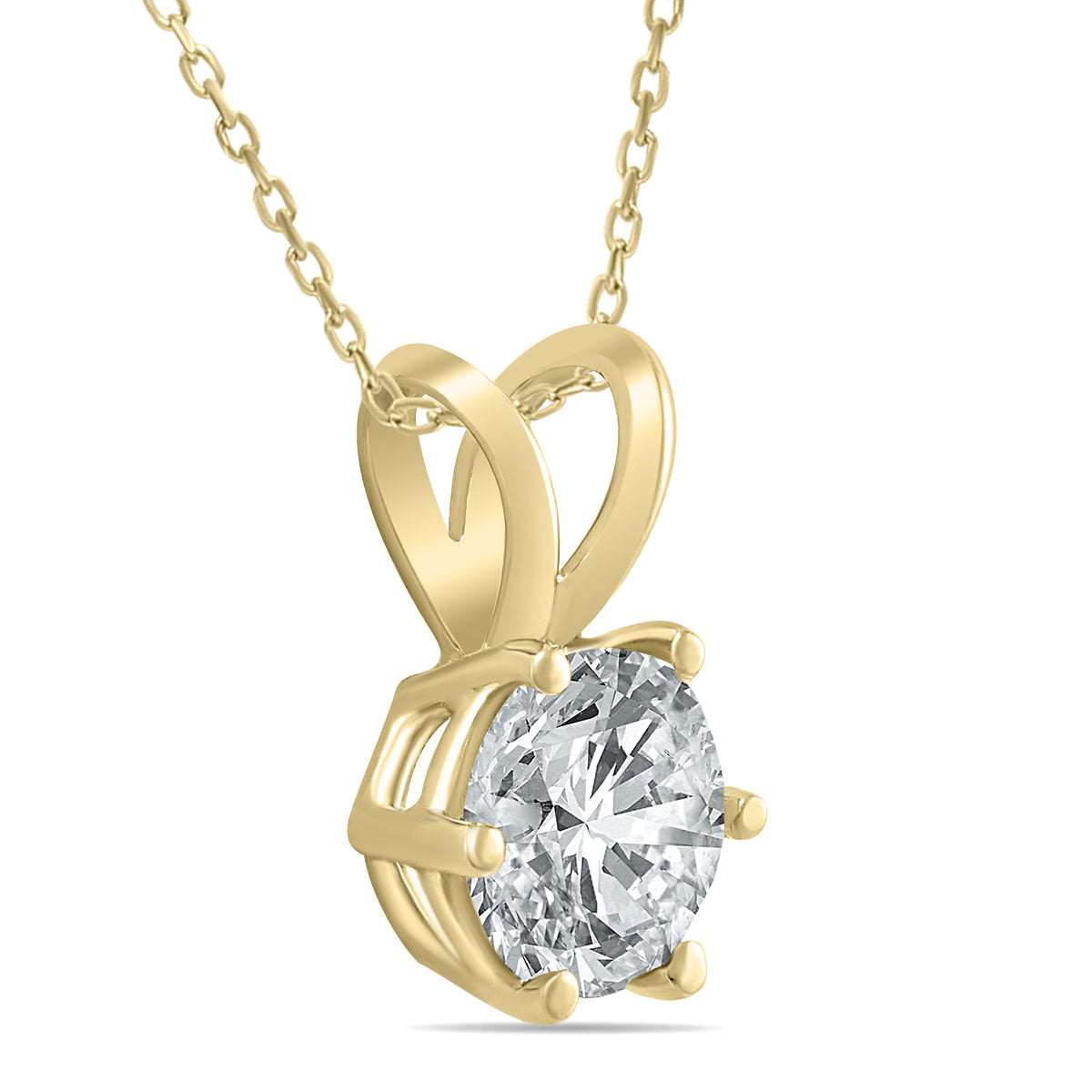 Ags Certified 3/4 Carat 6 Prong Diamond Solitaire Pendant In 14K