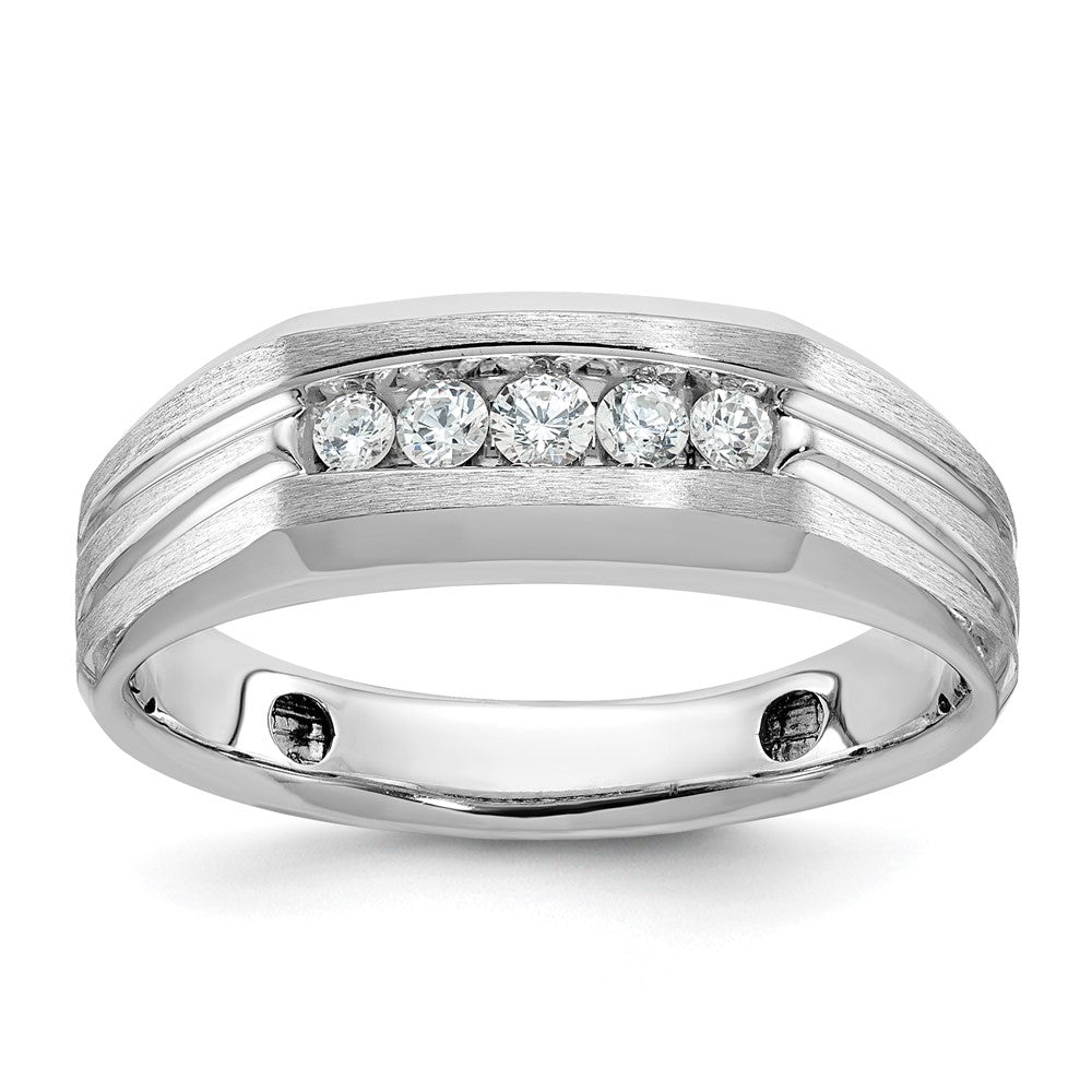 14k White Gold Lab Grown Diamond 5-stone Band Ring 1/4ct Clarity- VS Color- G-H