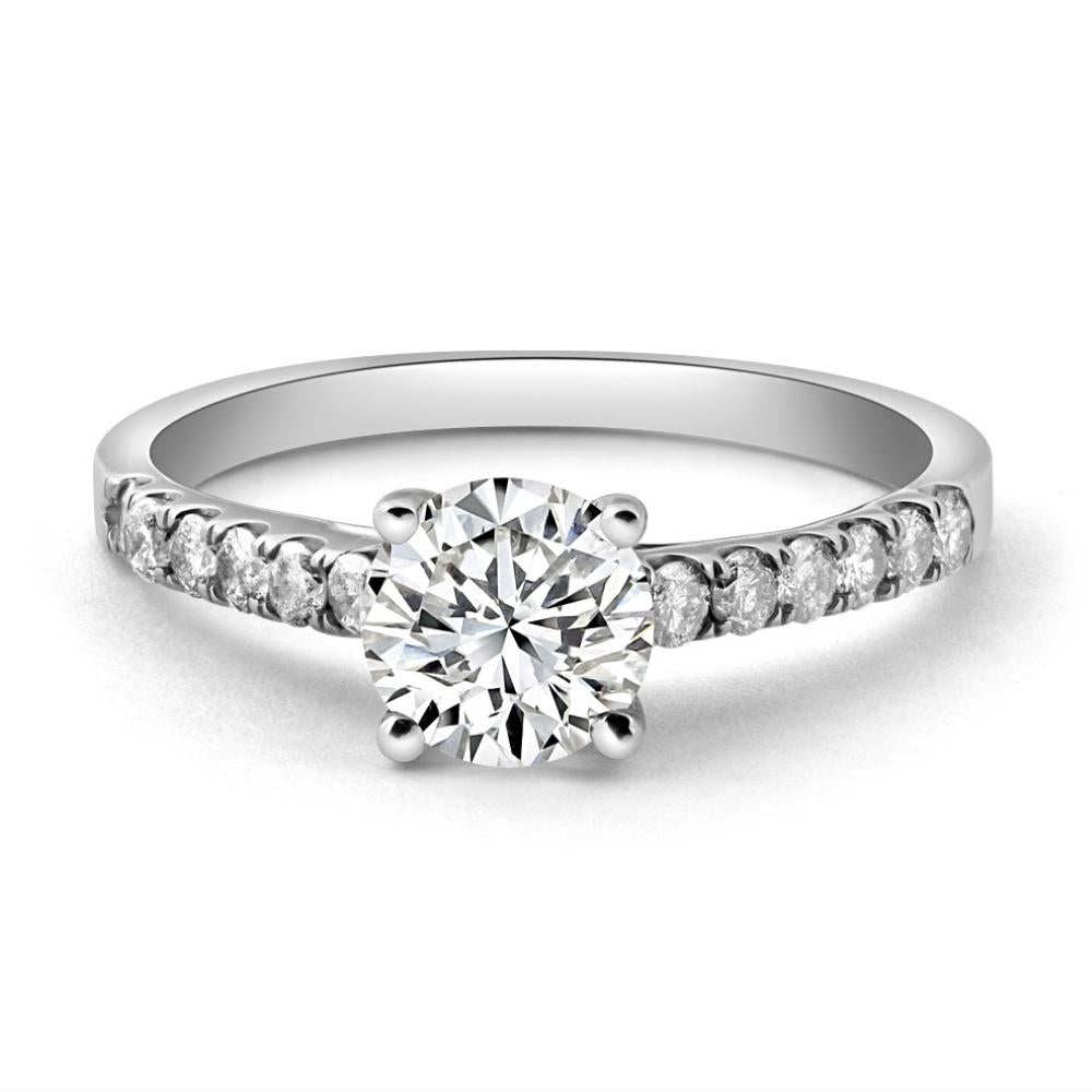 1 3/4 ct Round Cut Lab Grown Diamond Engagement Ring in 10k White Gold