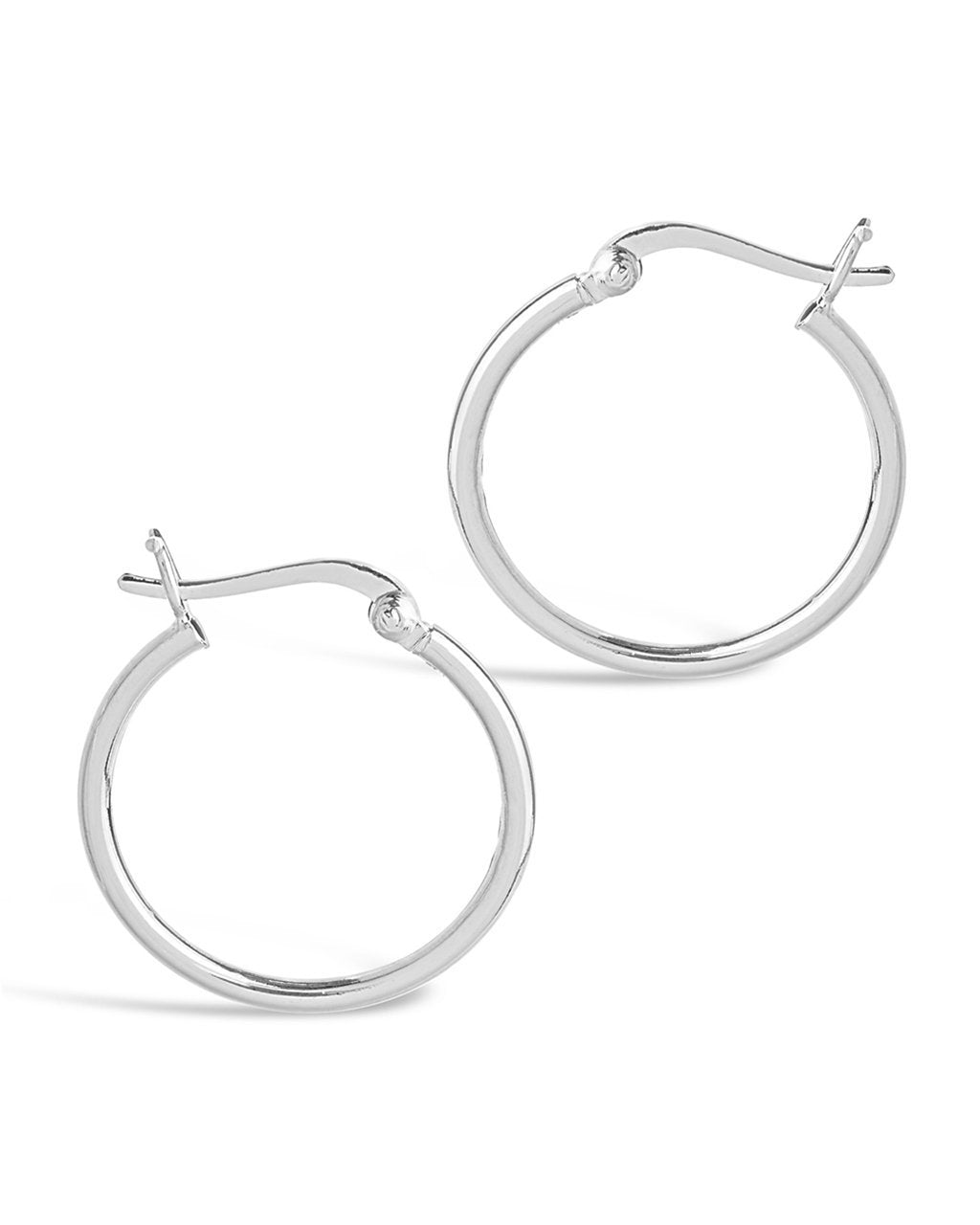 Sterling Silver 1' Hoop Earrings-Rose Gold