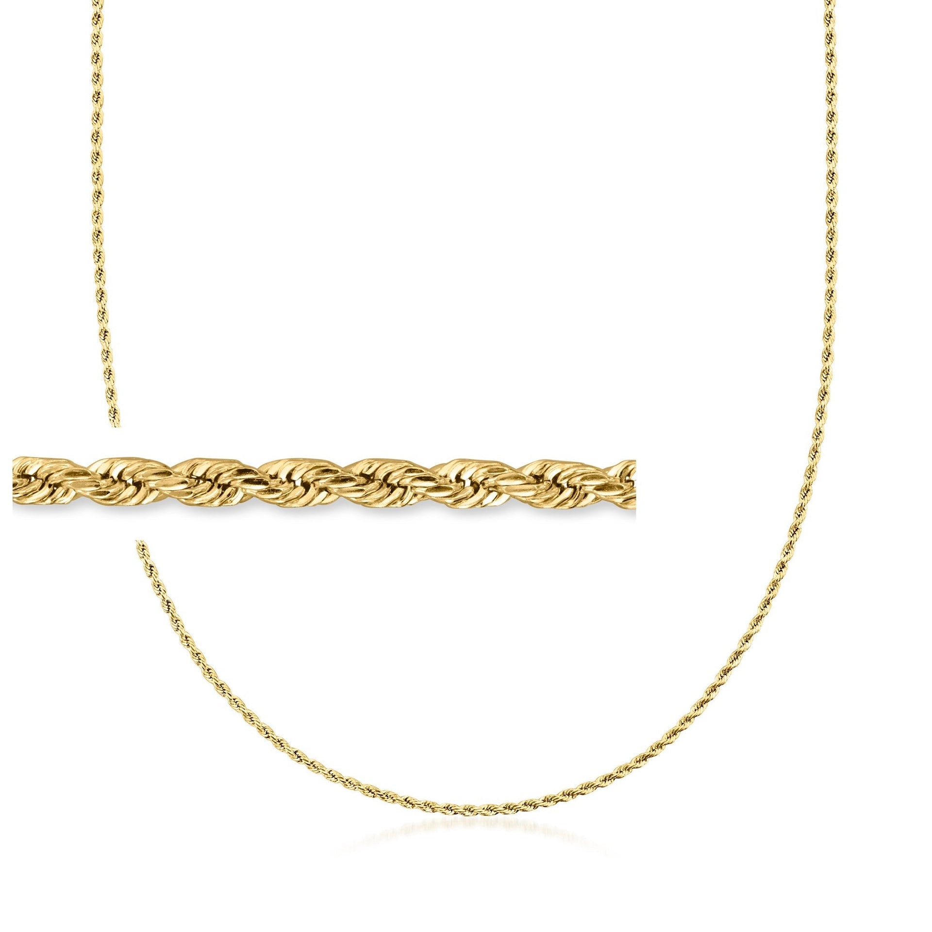 Canaria Fine Jewelry 1.8mm 10kt Yellow Gold Rope-chain Necklace