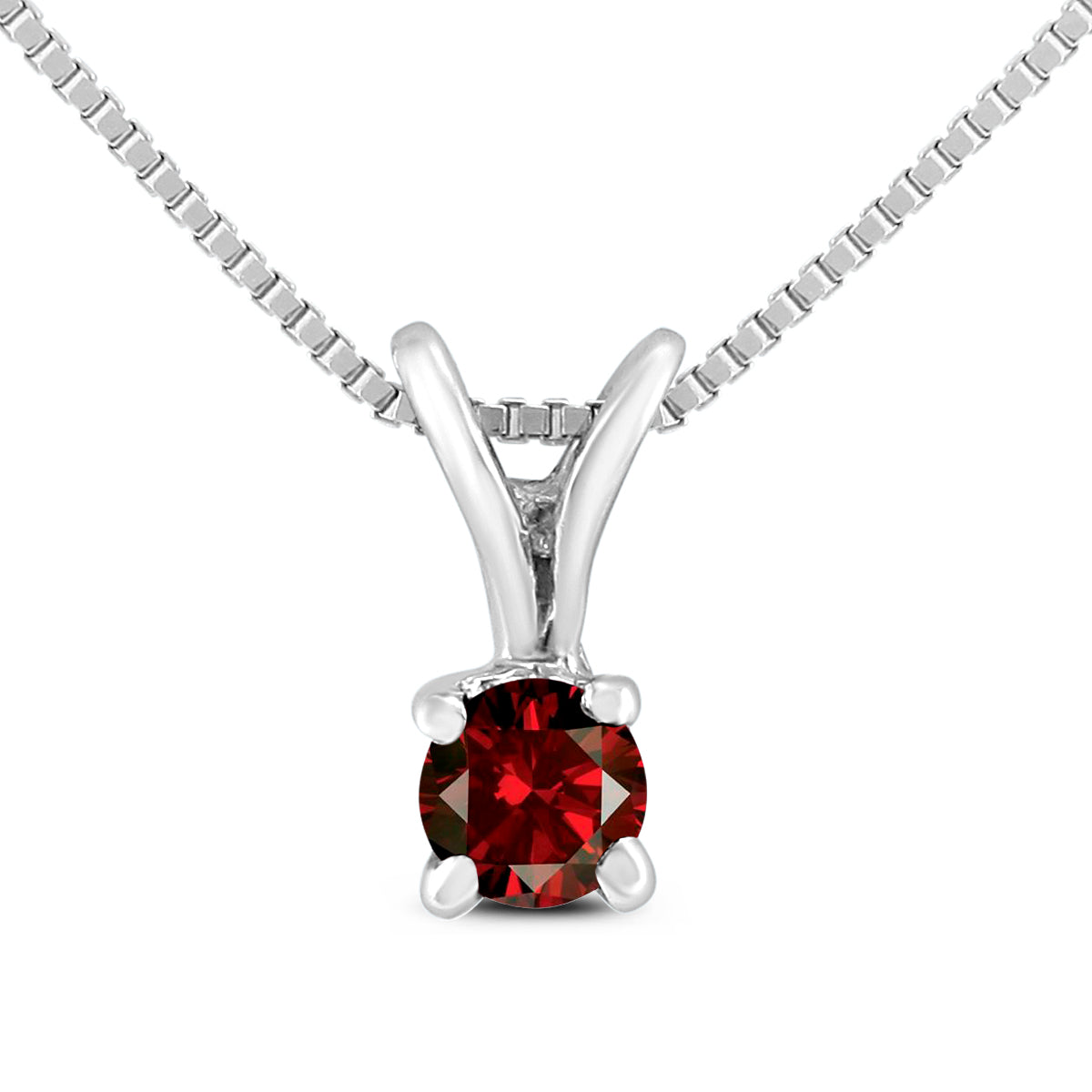 1/10 Carat Genuine Diamond Solitaire Pendant In .925 Sterling Silver