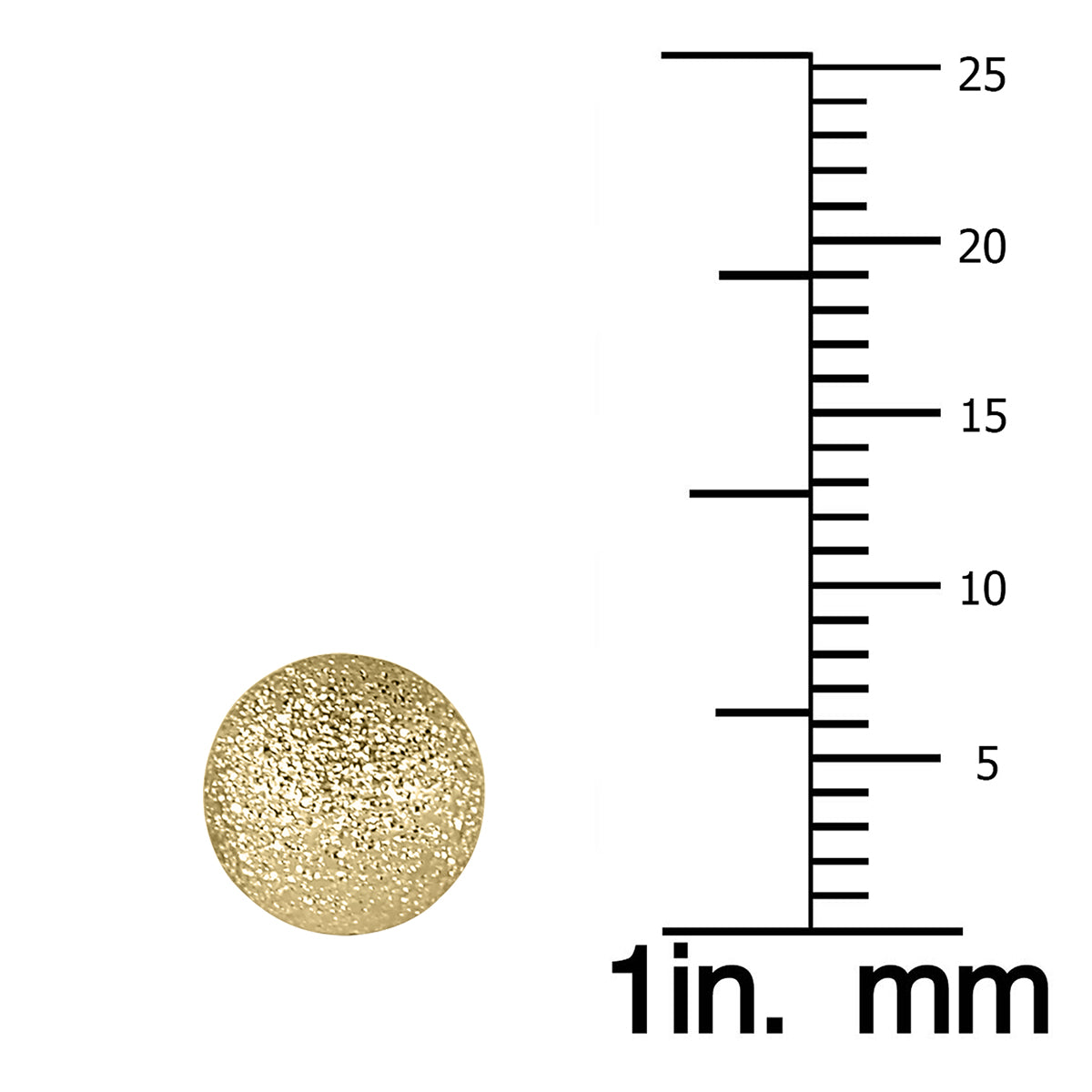 14K Yellow Gold 8mm Laser Cut Ball Stud Earrings