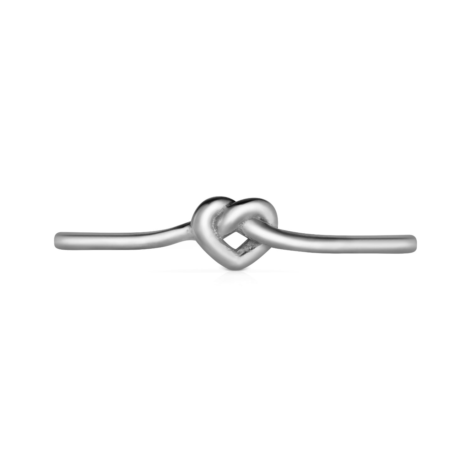 Love Knot Heart Ring - Silver