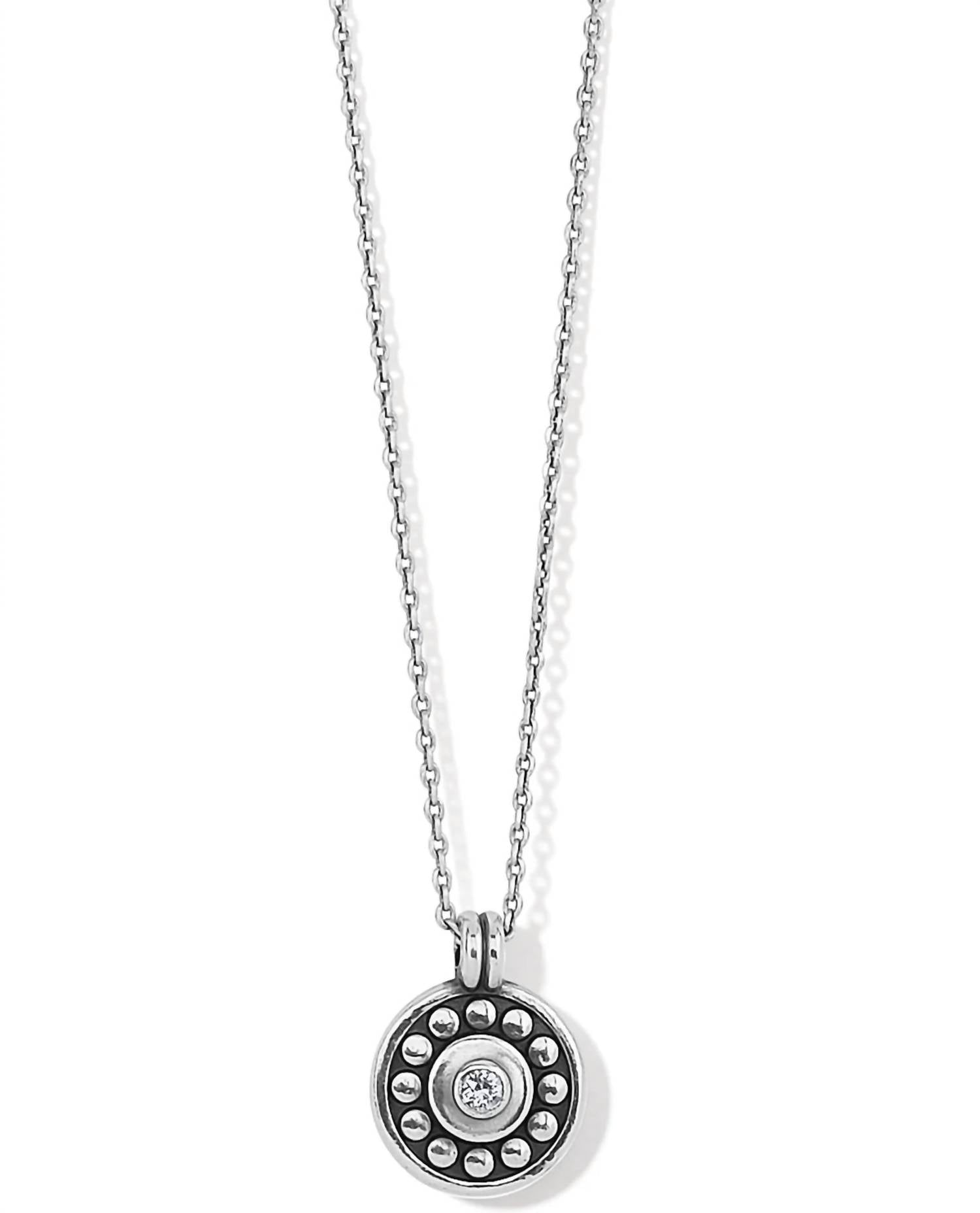 Women's Pebble Dot Medali Petite Reversible Necklace In April-crystal