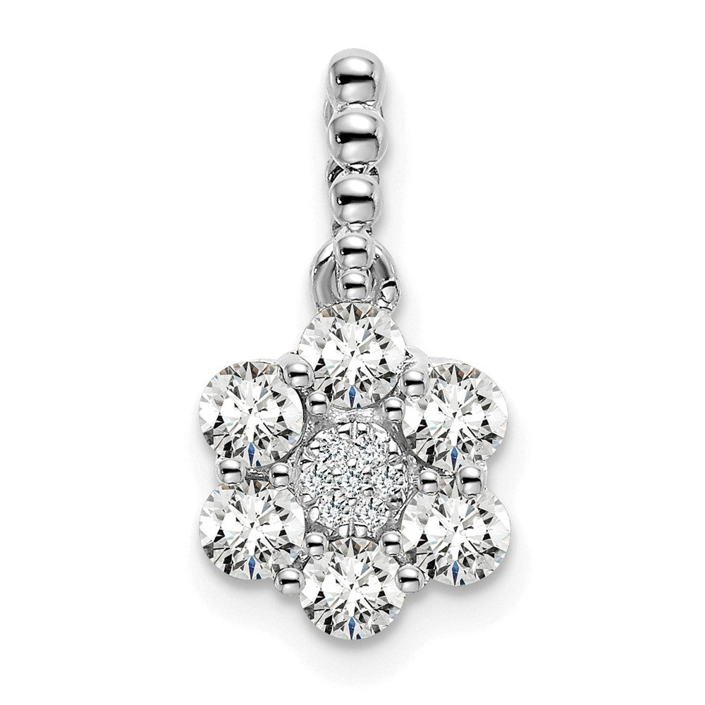 14K White Gold Lab Grown Diamond Floral Pendant (0.62ct VS G-H)