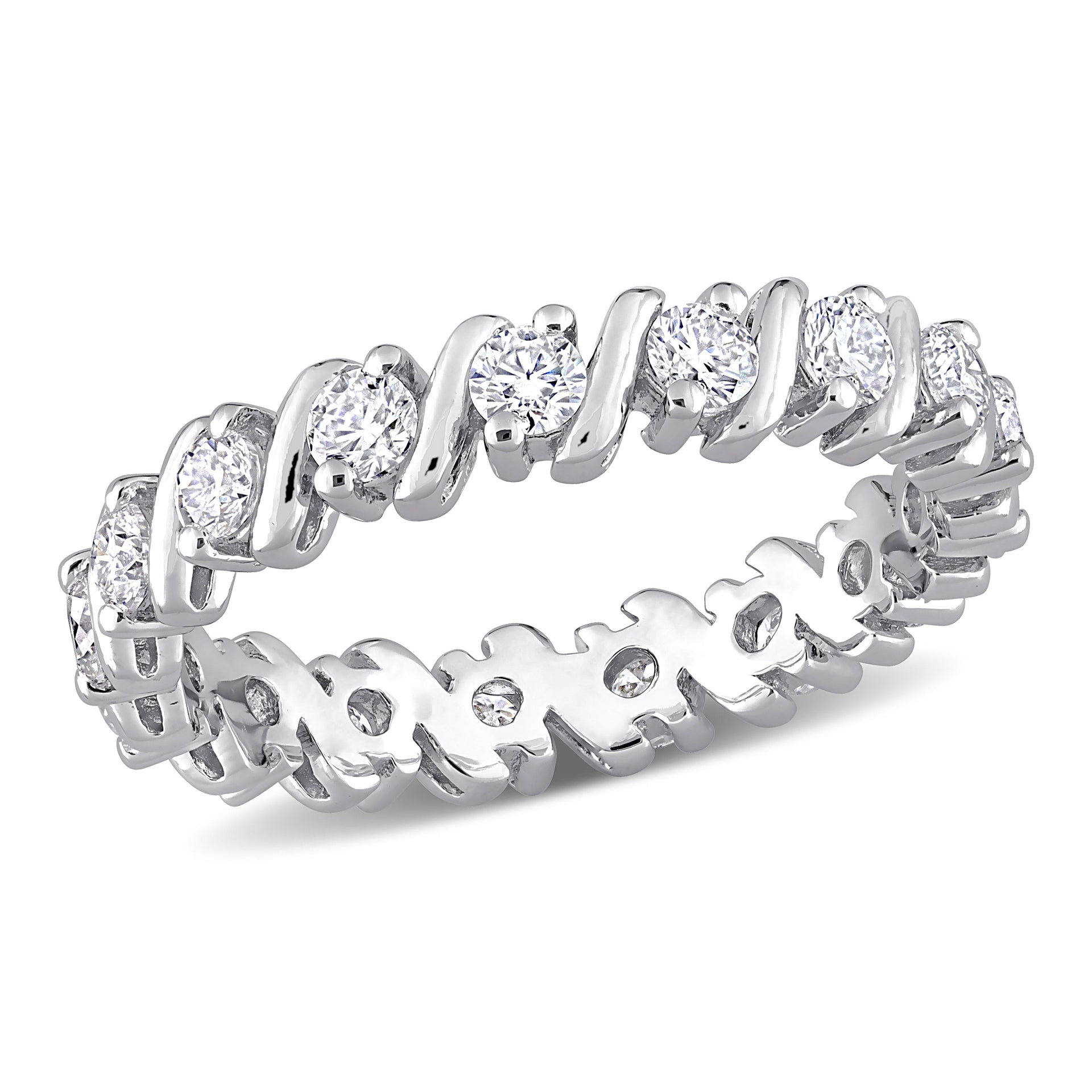 Mimi & Max 1ct DEW Created Moissanite Eternity Band in Sterling Silver