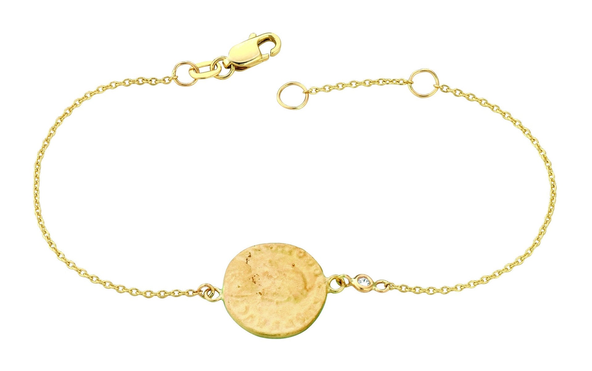 Coin & Diamond Bracelet Yellow Gold