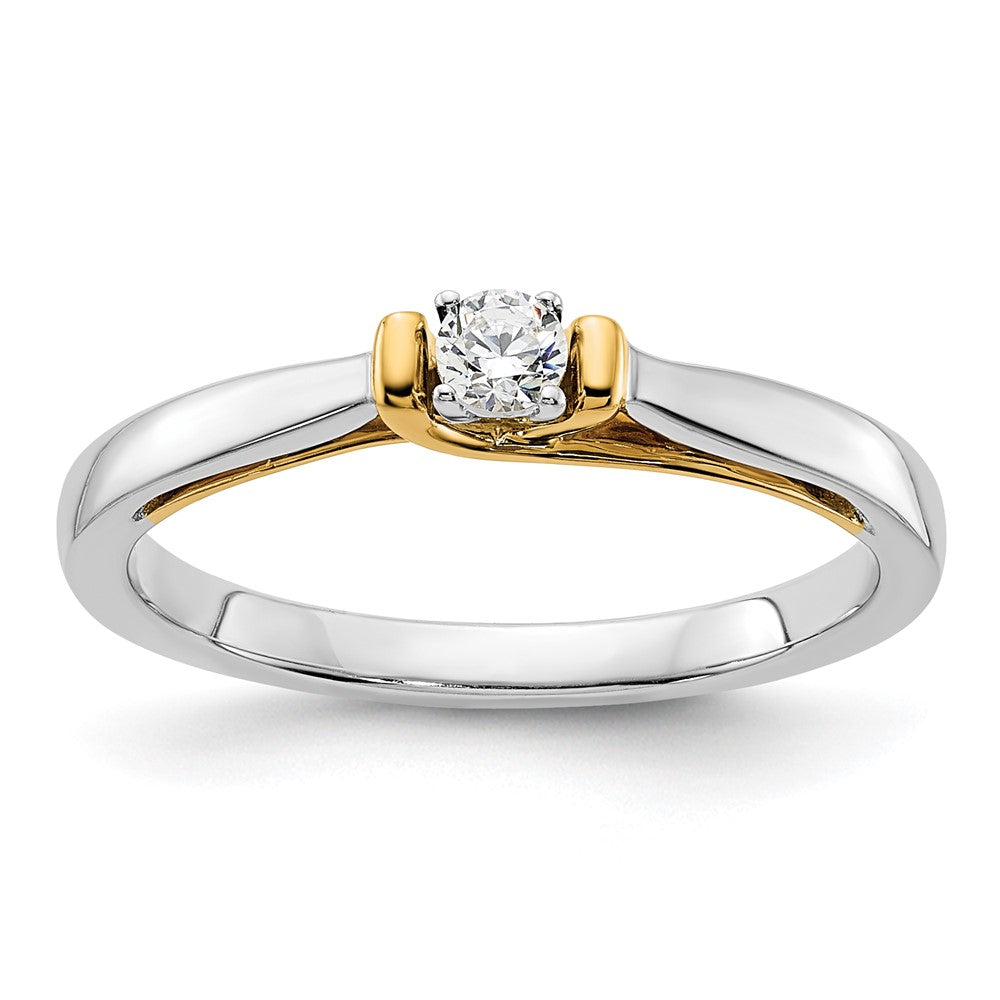 14k Two-tone Lab Grown Diamond Engagement Ring 0.12ct Clarity- VS Color- G-H