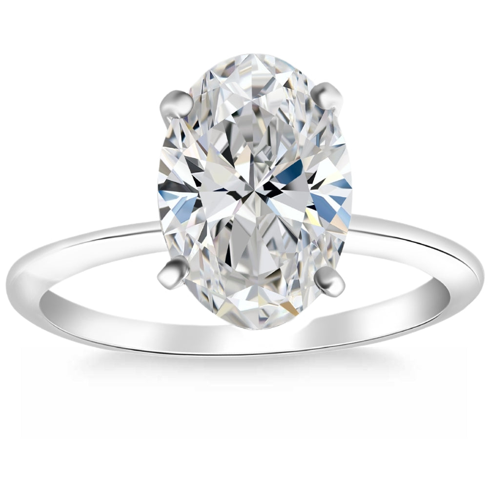Certified 2.70Ct Oval Diamond Solitaire Engagement Ring 14k Gold Lab Grown