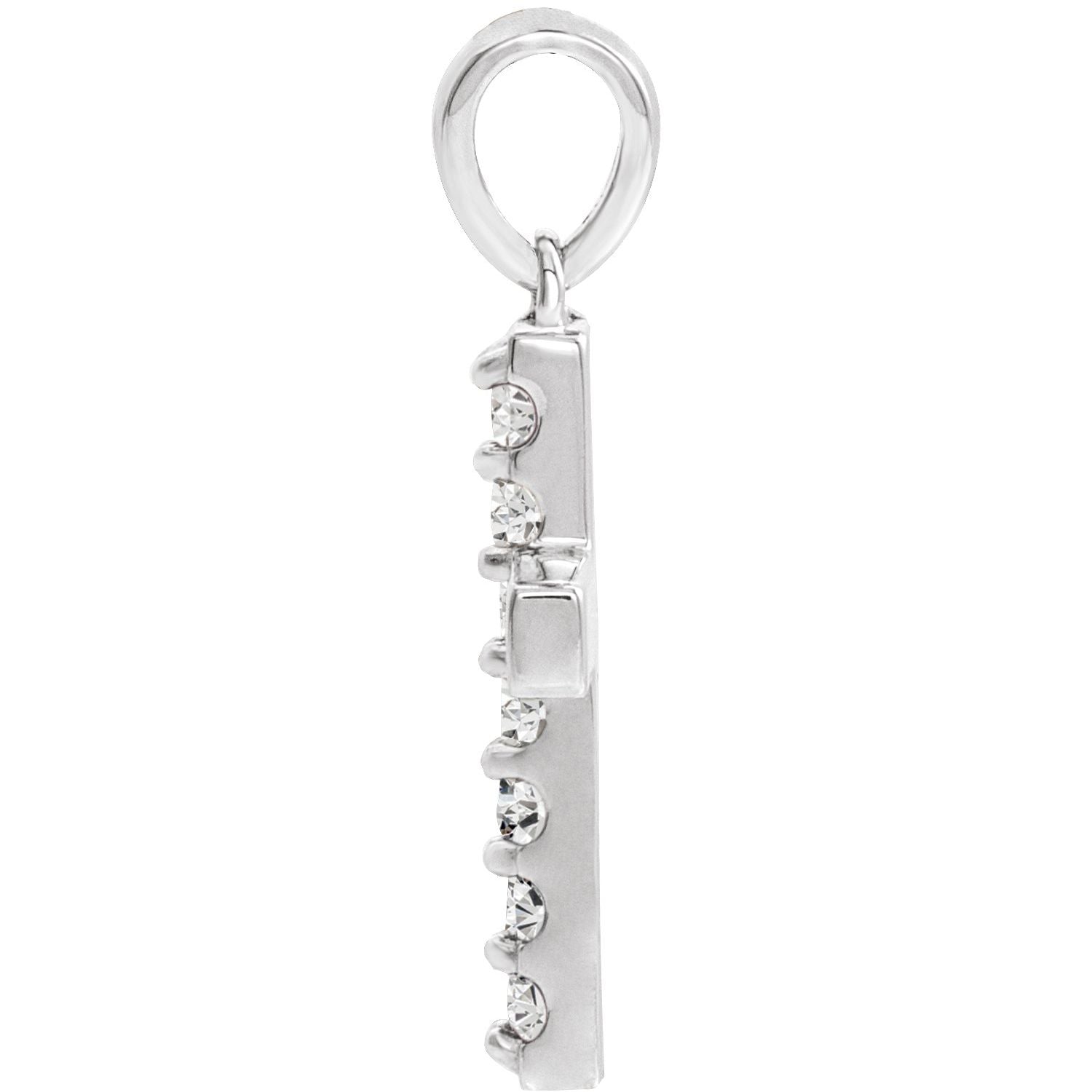 14k Gold Lab-grown Diamond Cross Pendant