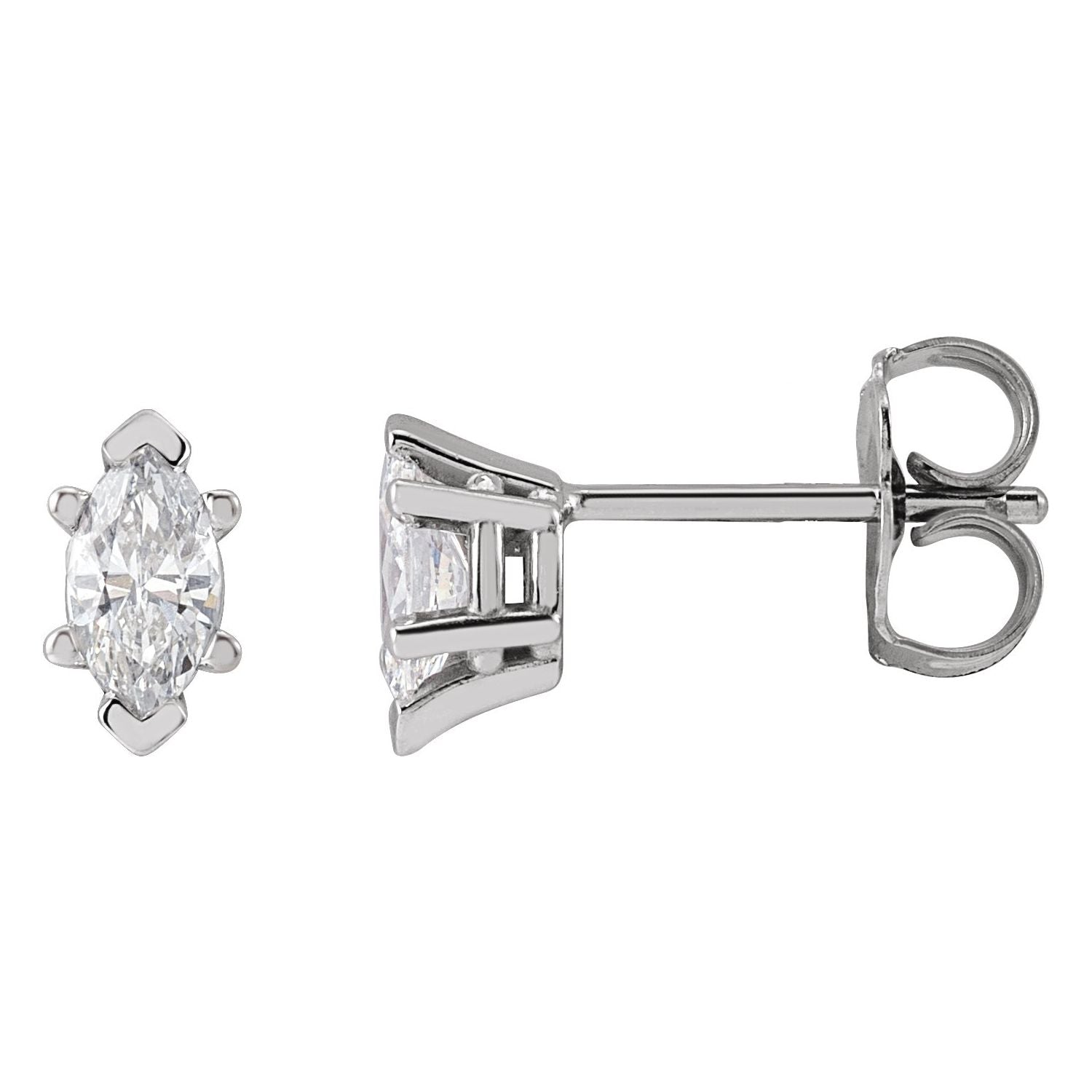 14K Gold 3/8ct Lab-grown Diamond Earrings Clarity SI Color G-H