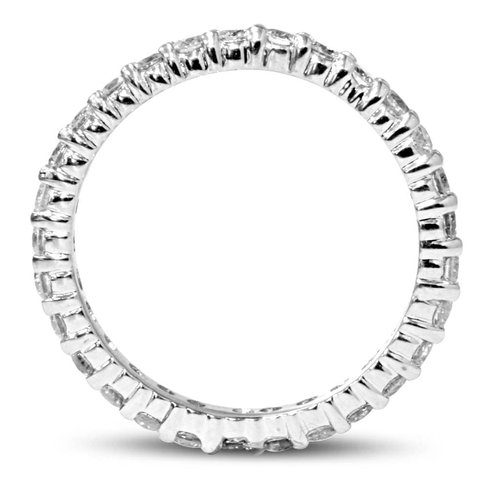 1 1/2 Ct Diamond Eternity Ring Women's Stackable 14k White Gold Band Lab Grown