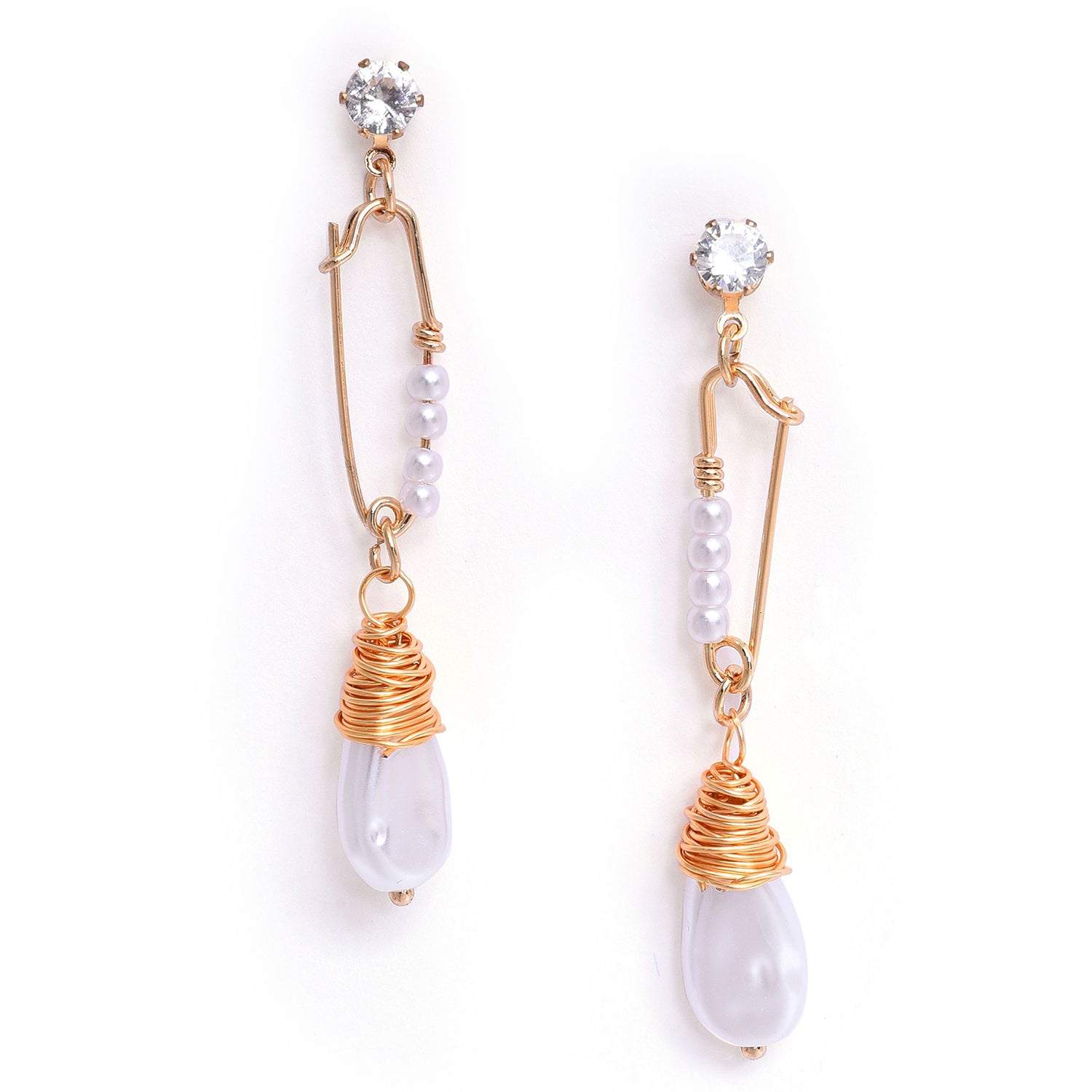 Gold Plated Pearl Beaded Drop Earring
