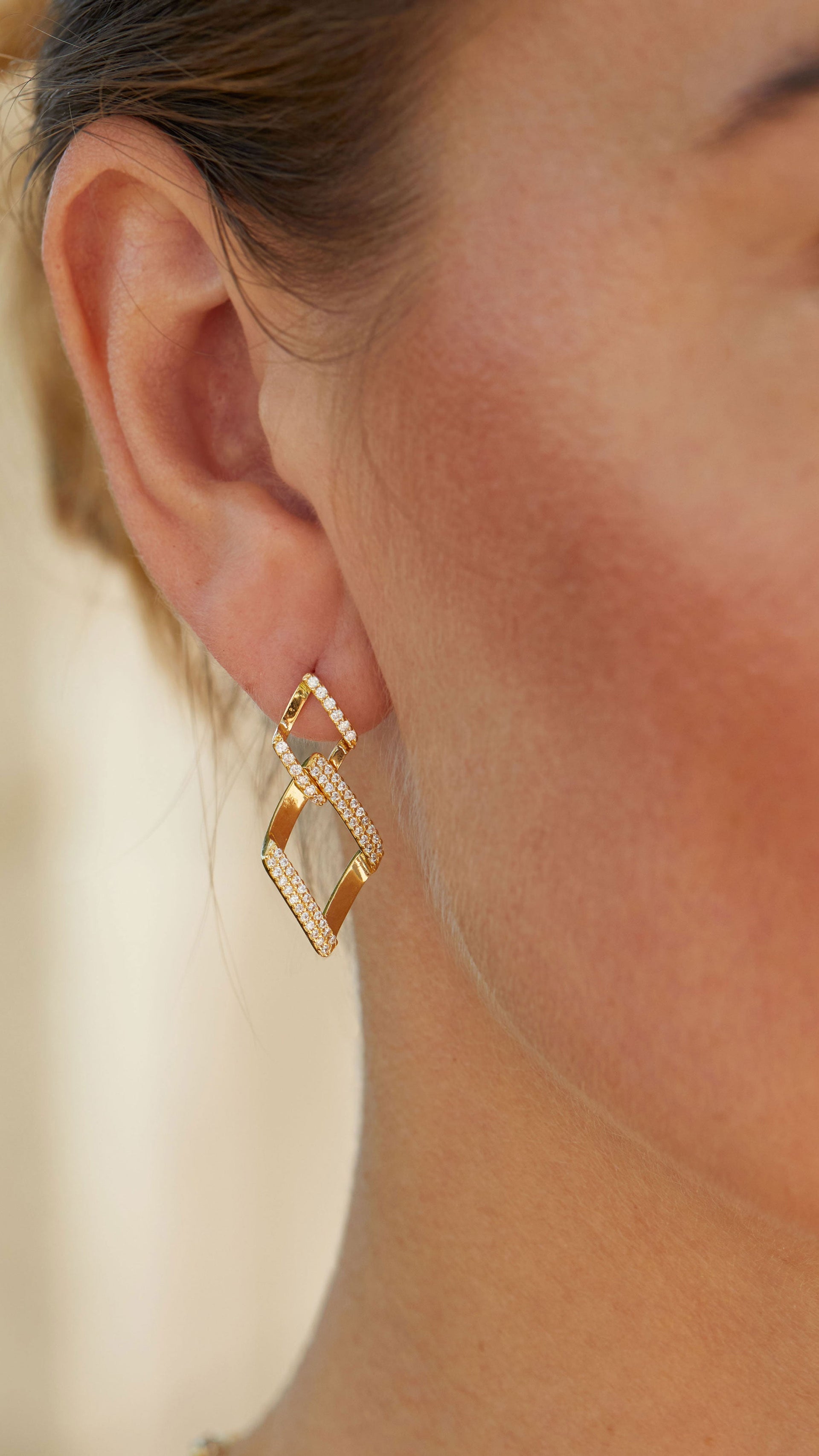 18K Vermeil Cz Linear Drop