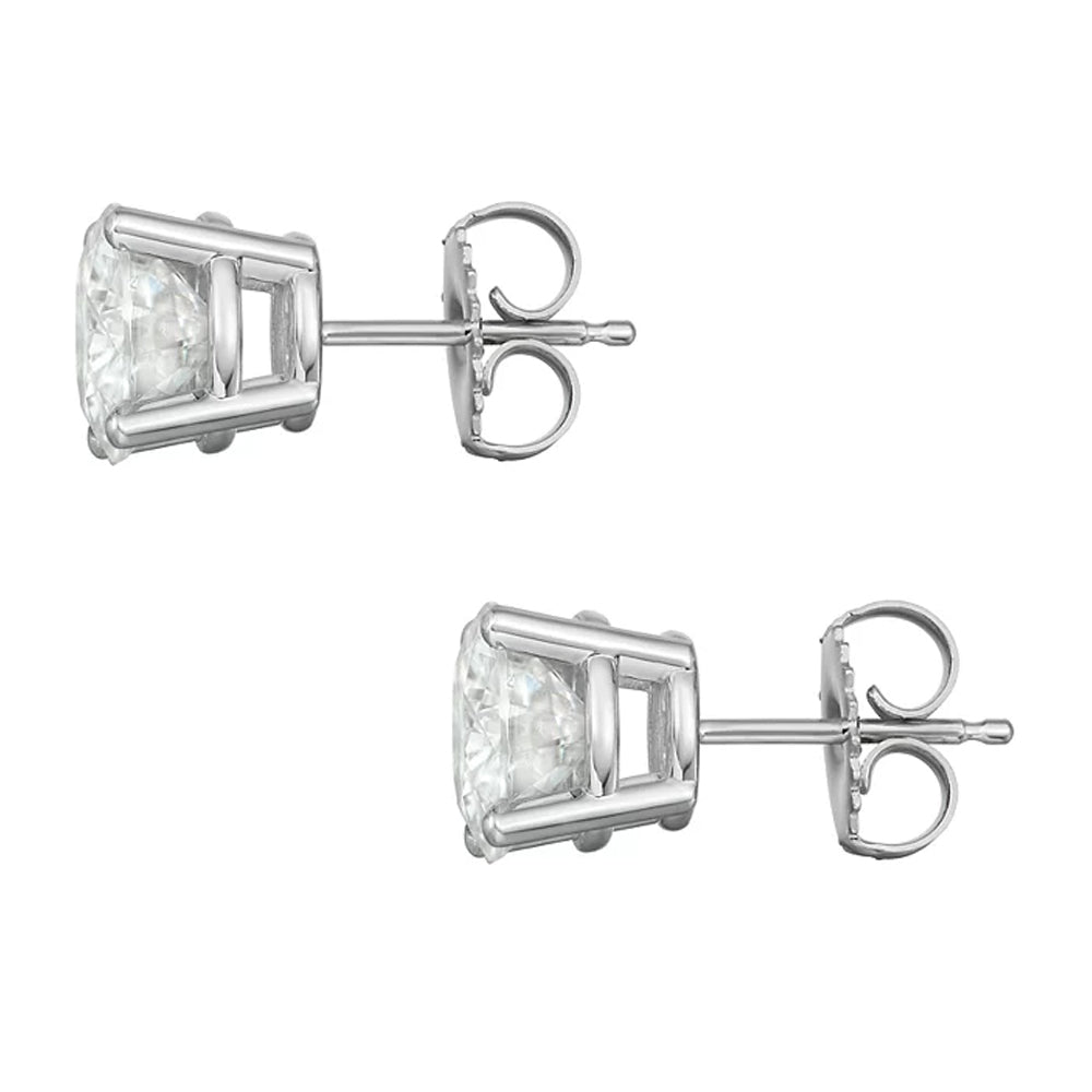 Certified 3 Carat (ctw) Natural Diamond Studs in 14k Yellow or White Gold