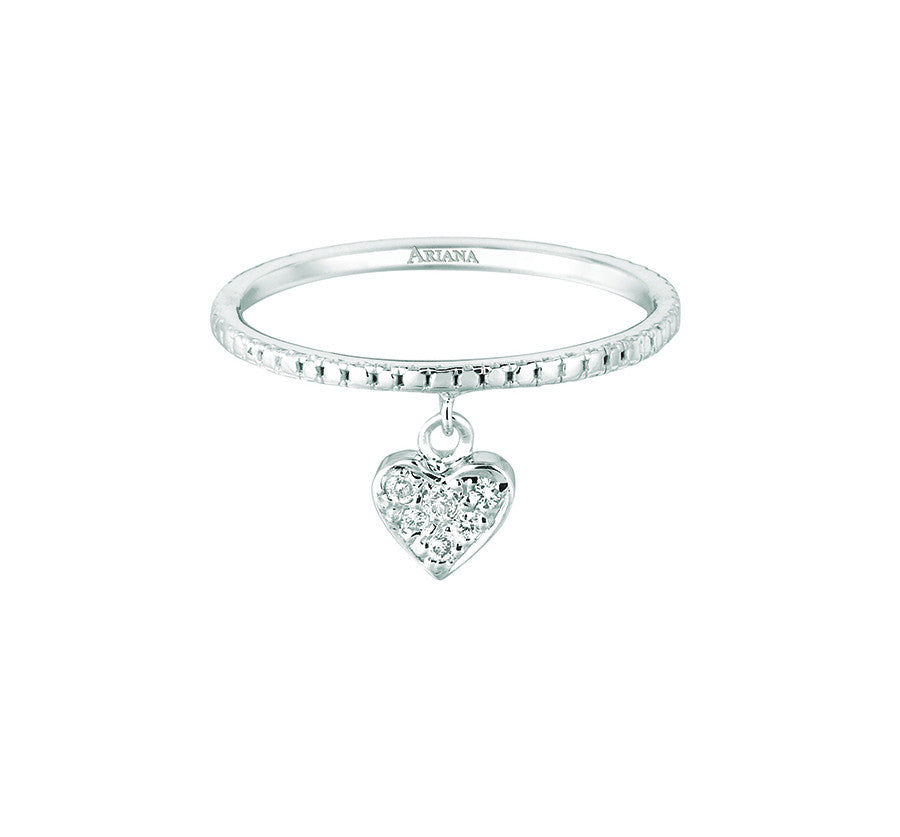 Diamond Dangle Heart Ring