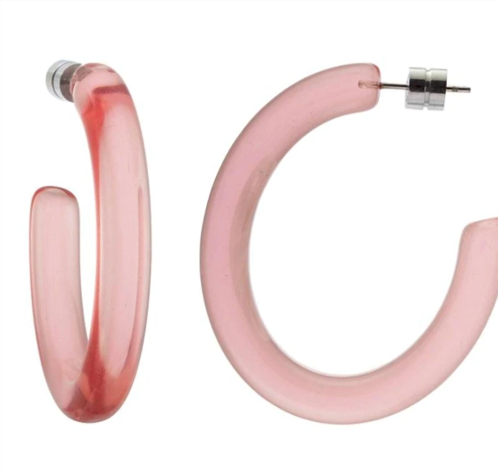 Women's Form Hoops Earrings In Blush Peony