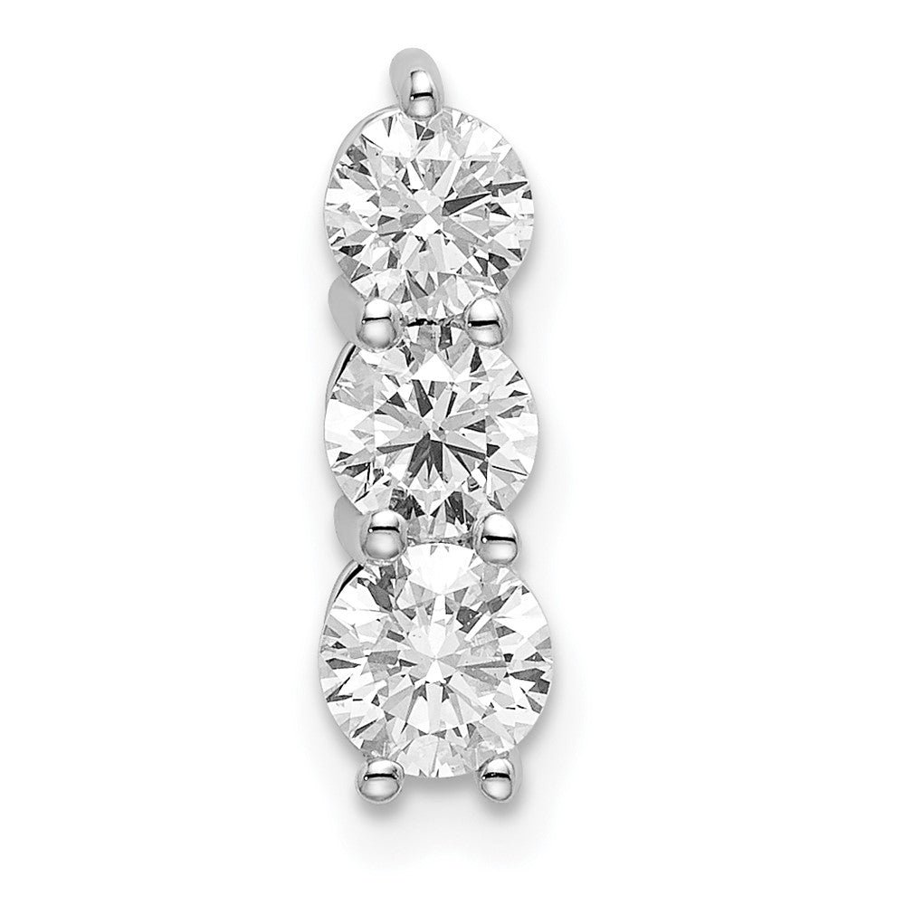 14K White Gold Lab Grown Diamond 3-stone Pendant (0.75ct VS G-H)