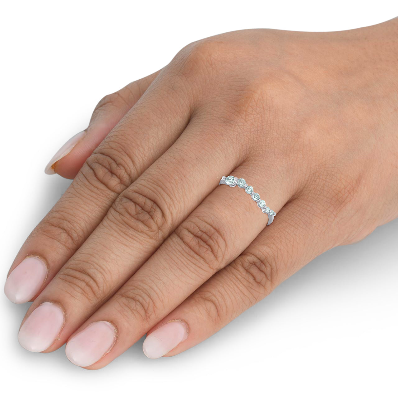 1/2ct Diamond Journey Ring 14K White Gold