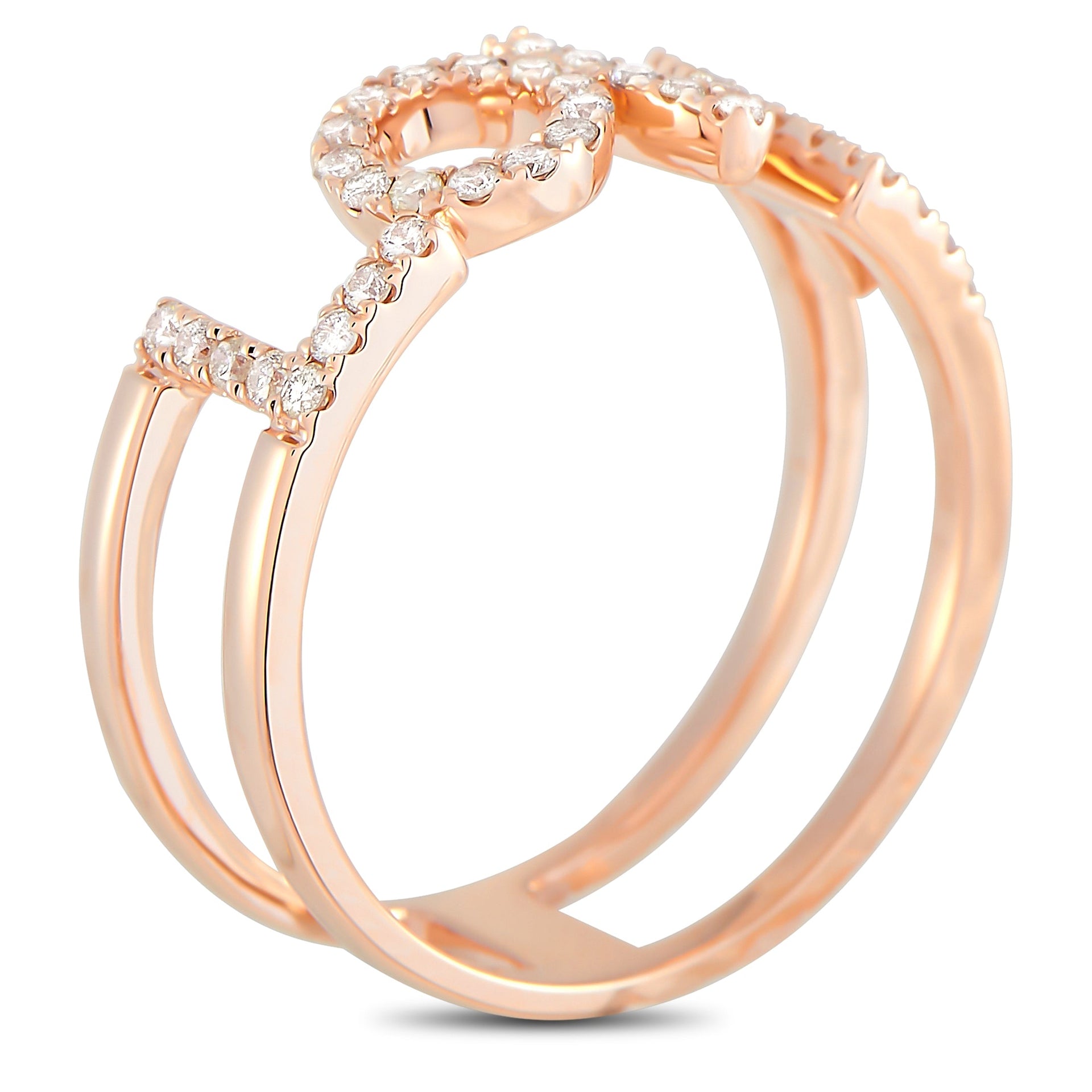 14K Rose Gold 0.35 ct Diamond Love Ring