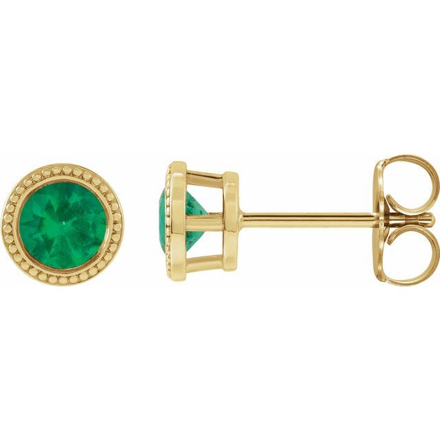 Emerald-Cut Lab-grown Diamond Earrings in 14K Yellow Gold