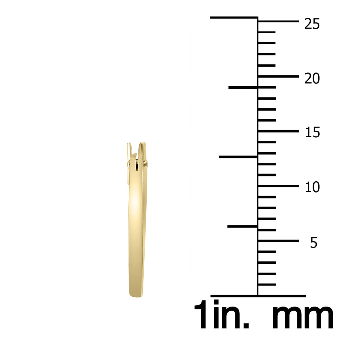 14K Yellow Gold 14mm Hoop Earrings 1.5mm Gauges