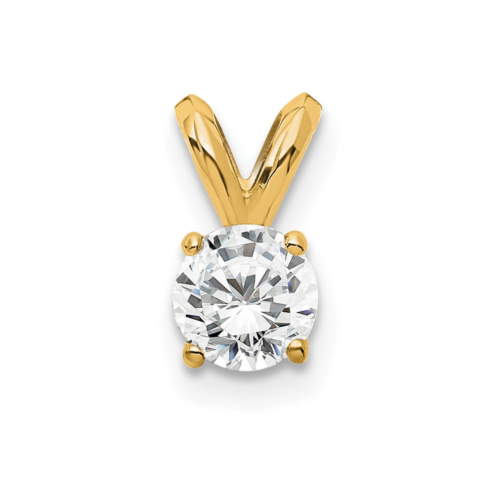 14k Gold Round Lab Grown Diamond Solitaire Pendant (0.25ct VS G-H)